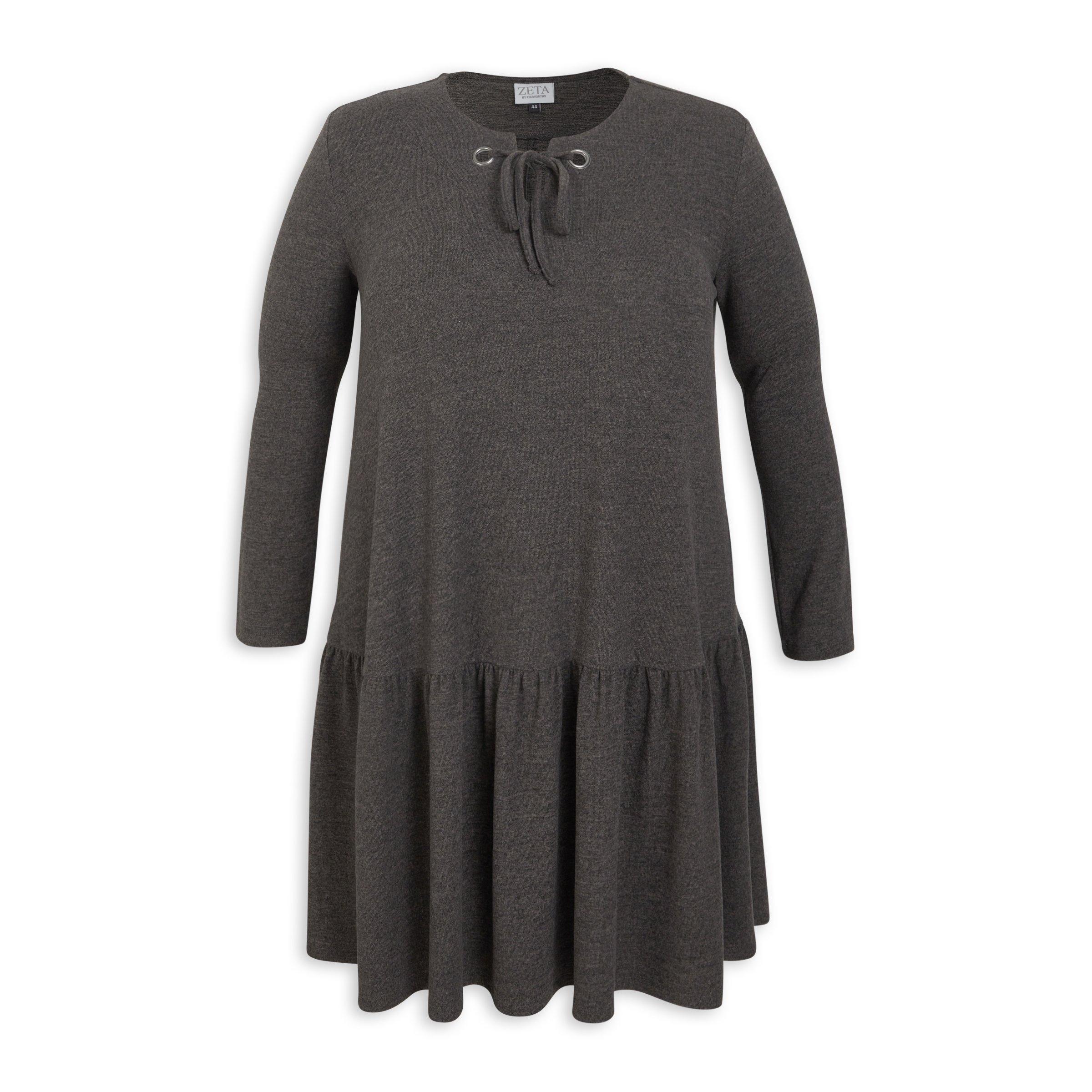 Grey A-line Knit Dress (3158051) | Zeta