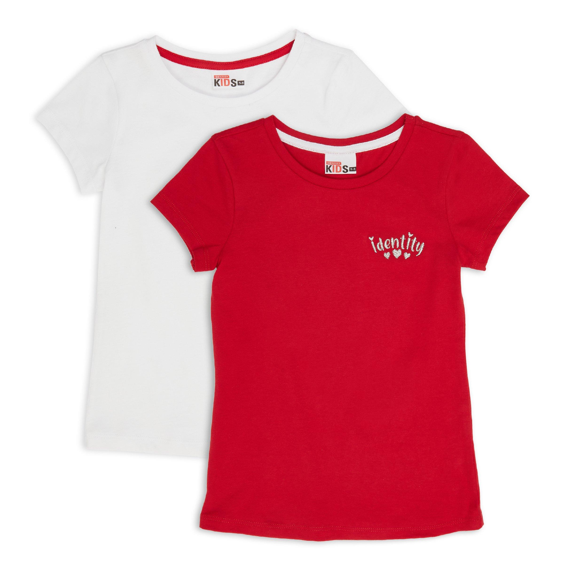 Kid Girl 2-pack Red and White T-shirt (3159697) Identity