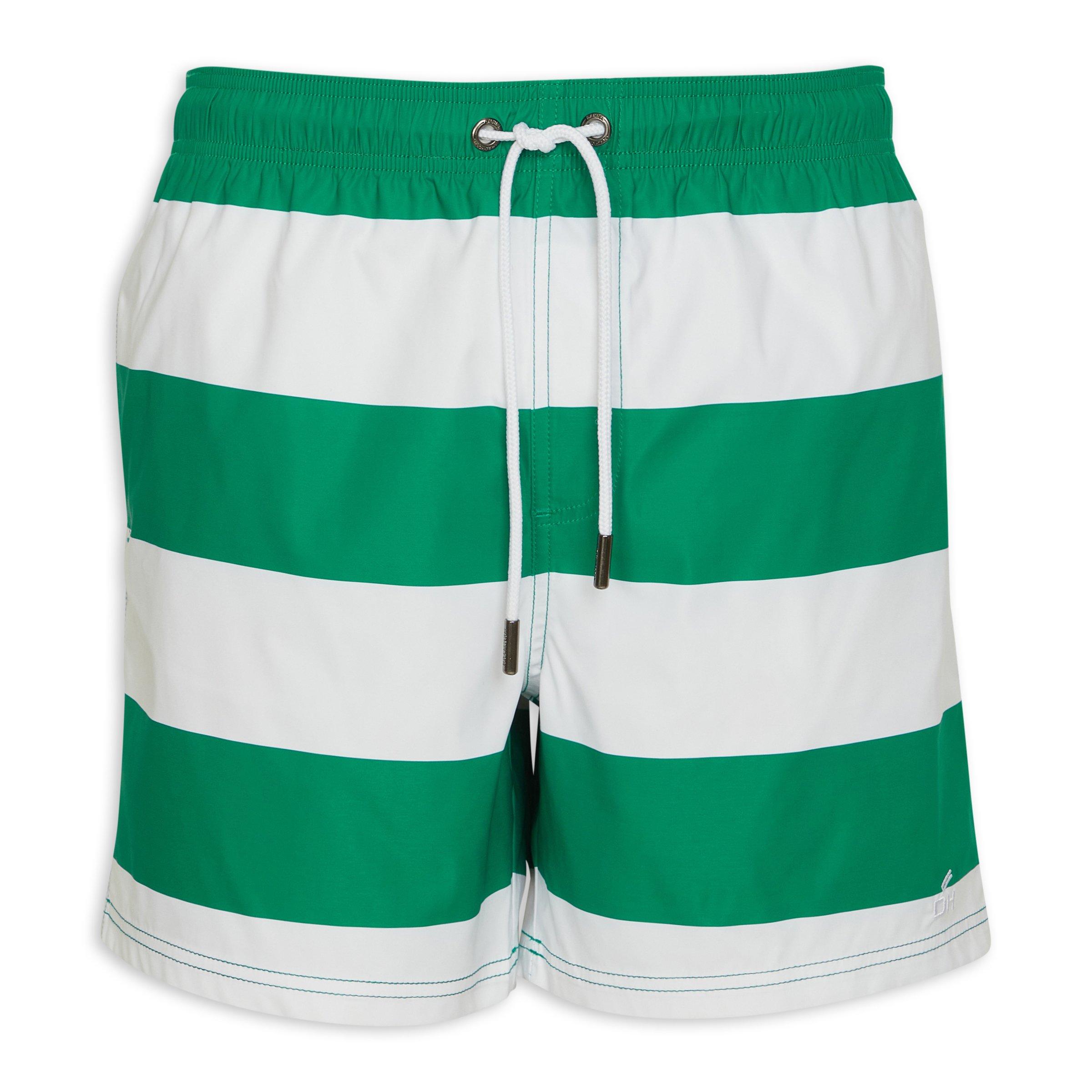 The Knicker Short - Natural/Marine Green Stitch