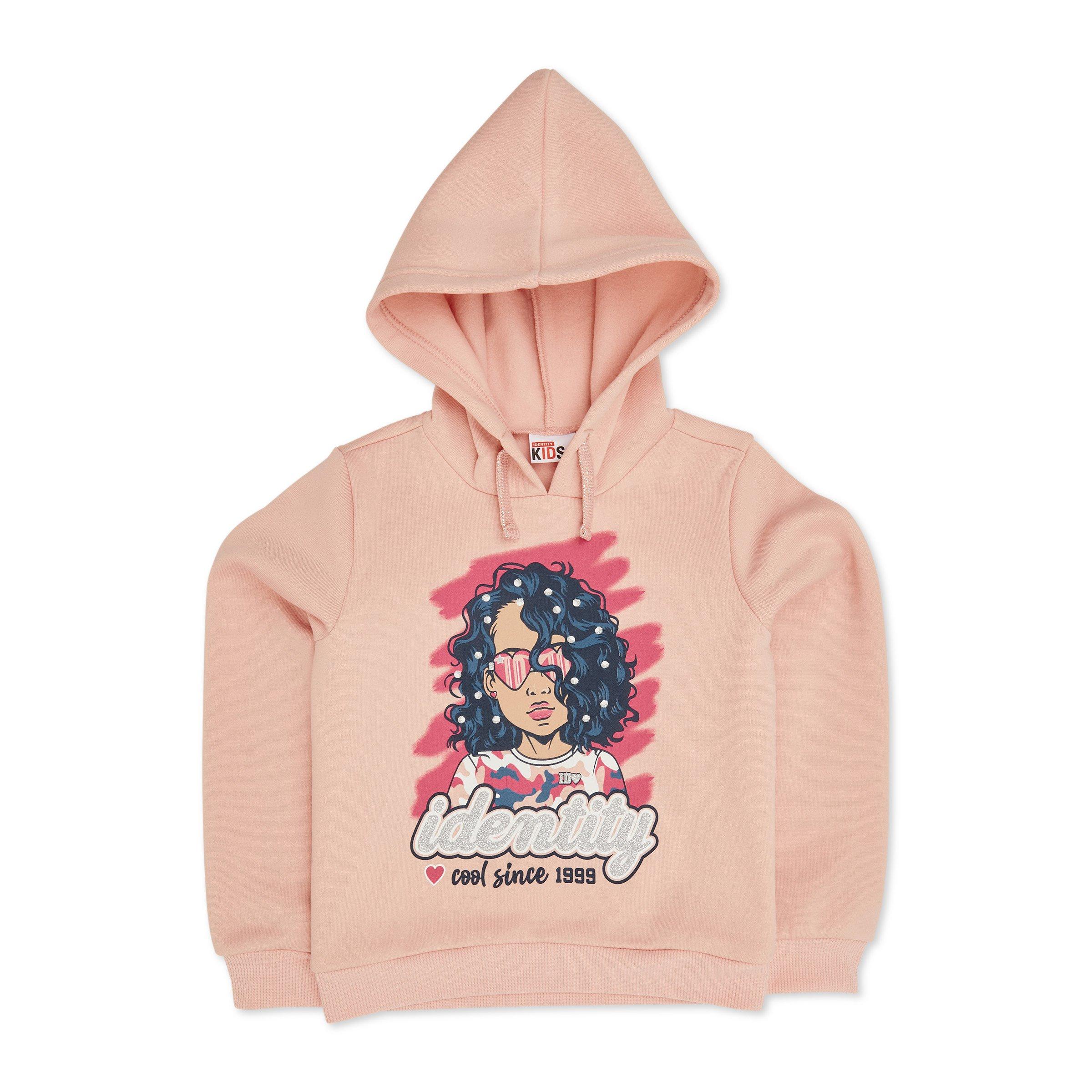 KIDS BUTTON HOODIE - PINK