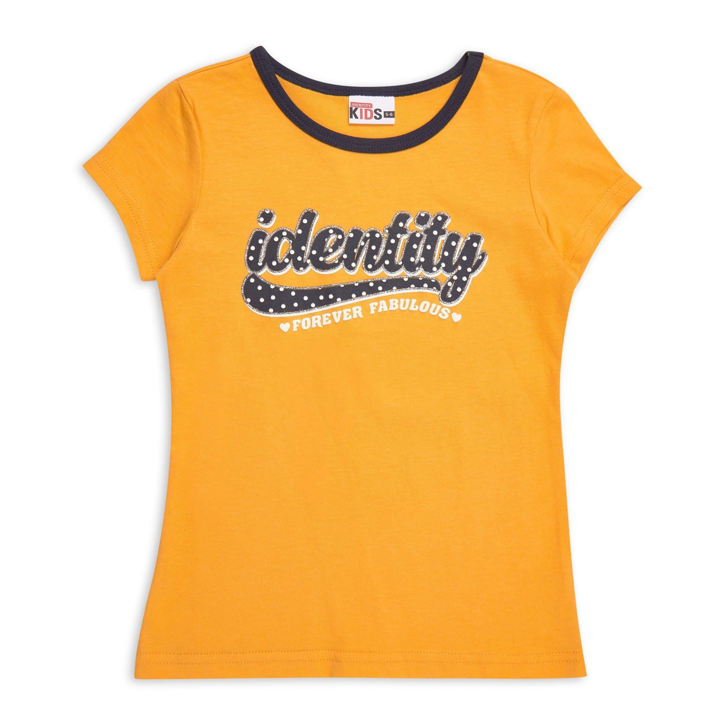 Yellow T- shirt And Trouser Pant Set For Girls