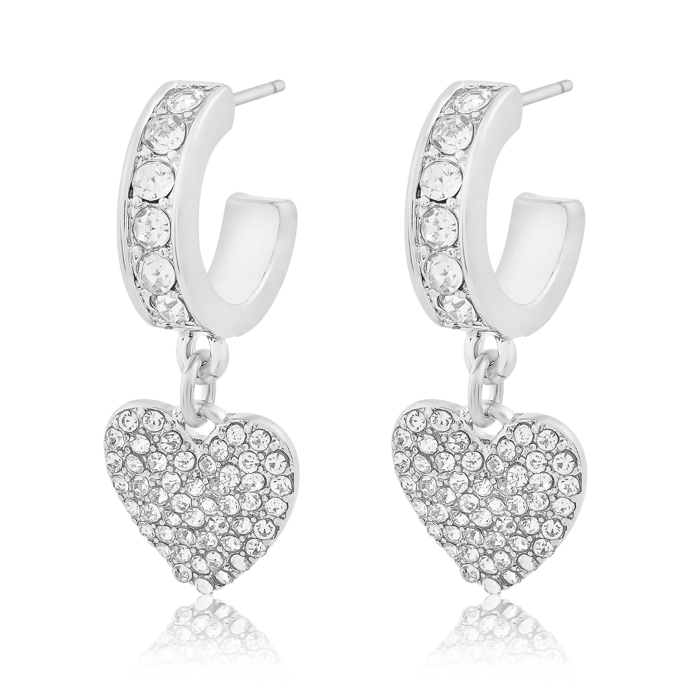 Silver Plated Heart Earrings (3160373) | Sparkle