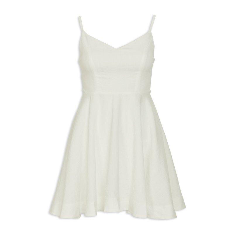 white christmas dresses Shop Cream Tie-Up Straps Skater Dress - for Women | OUTZIDR main image 0