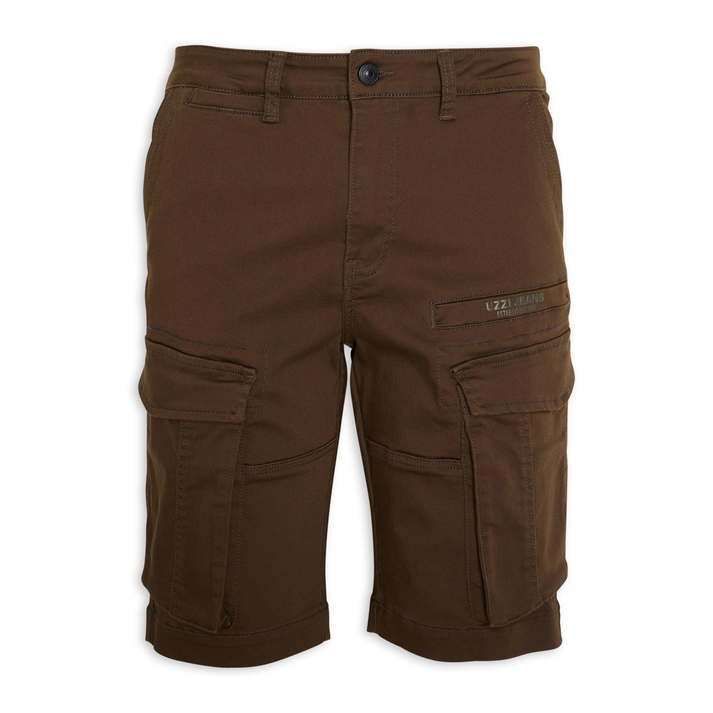 Brown Utility Shorts (3176154) | UZZI