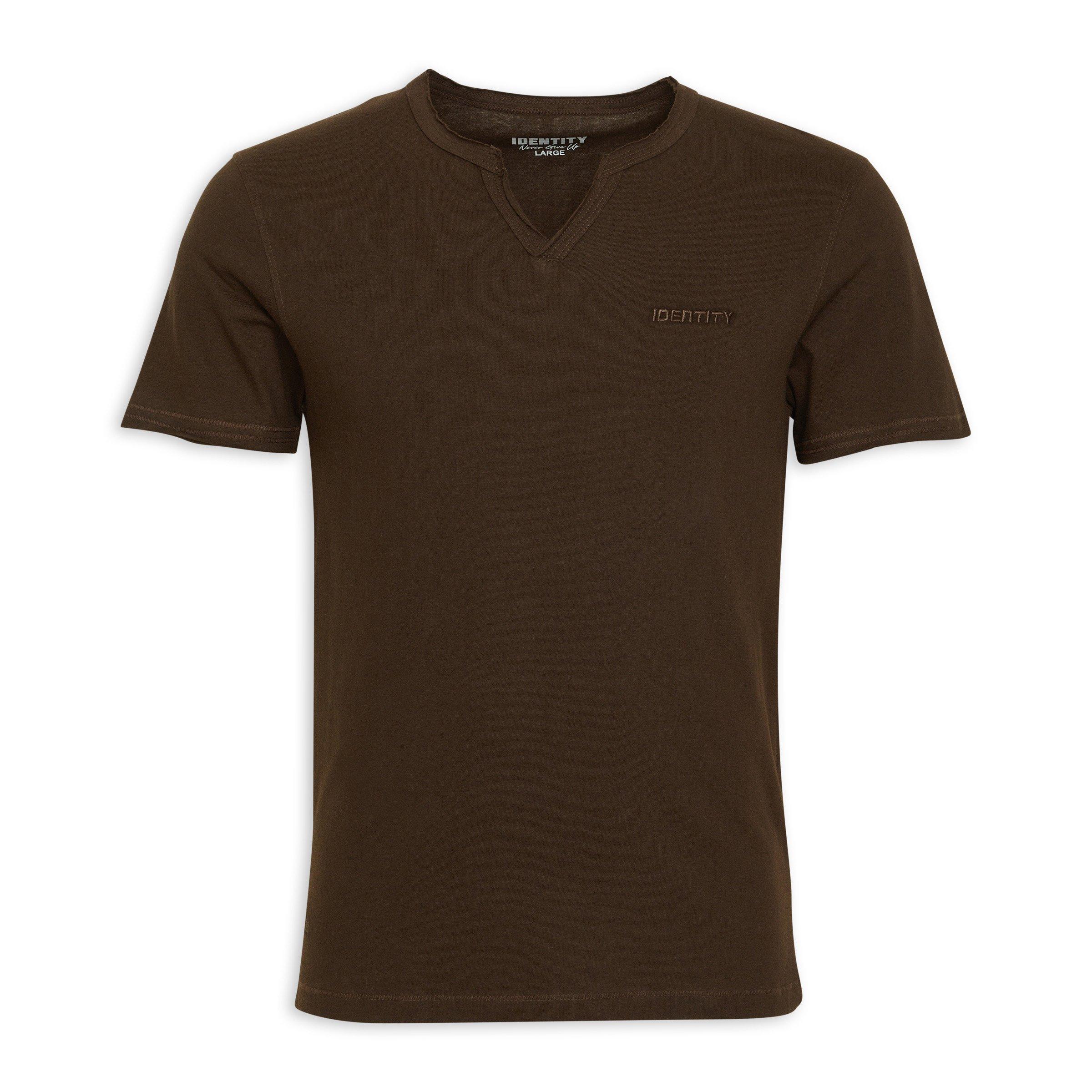 Dark Brown Raw Edge T-shirt
