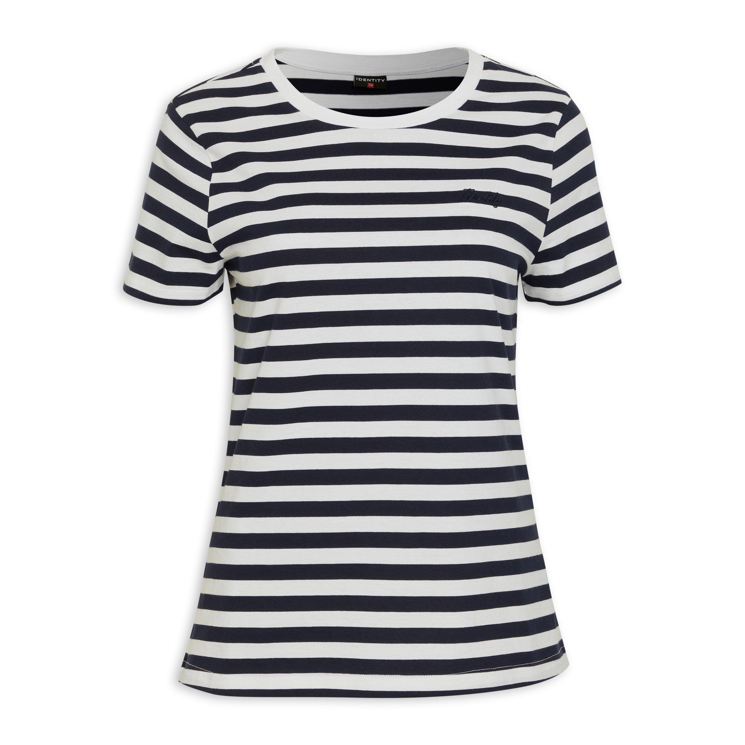 White T Shirt With Navy Tipping main image 1