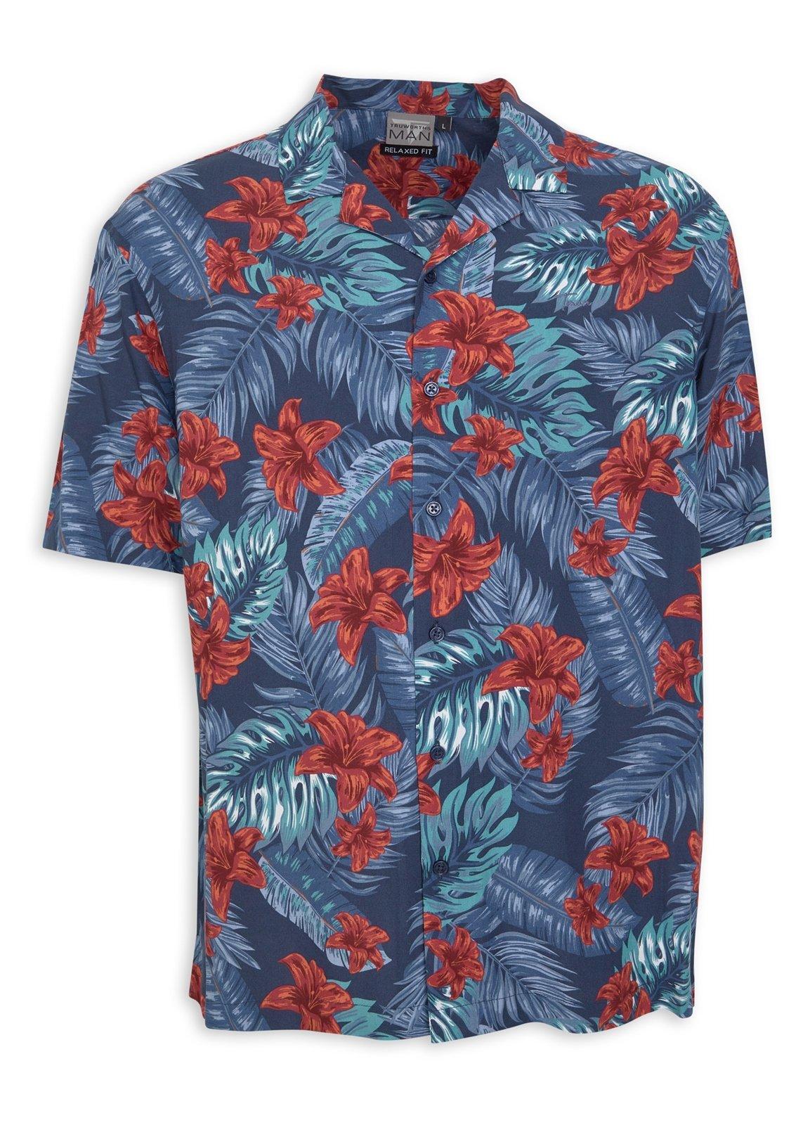 NIGEL AUGUSTUS FLORAL SHIRT - NAVY