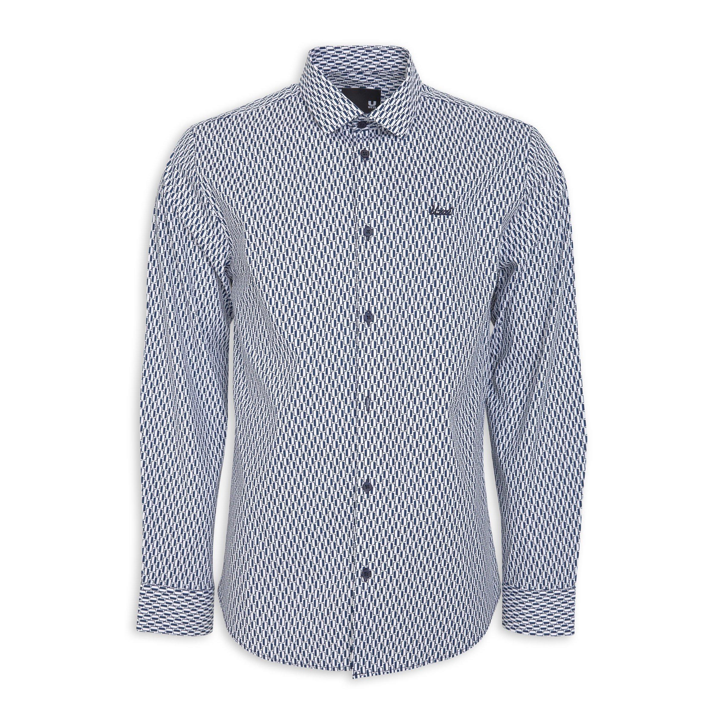 GEORGE GEO LASER CUT SHIRT - BLUE main image 1