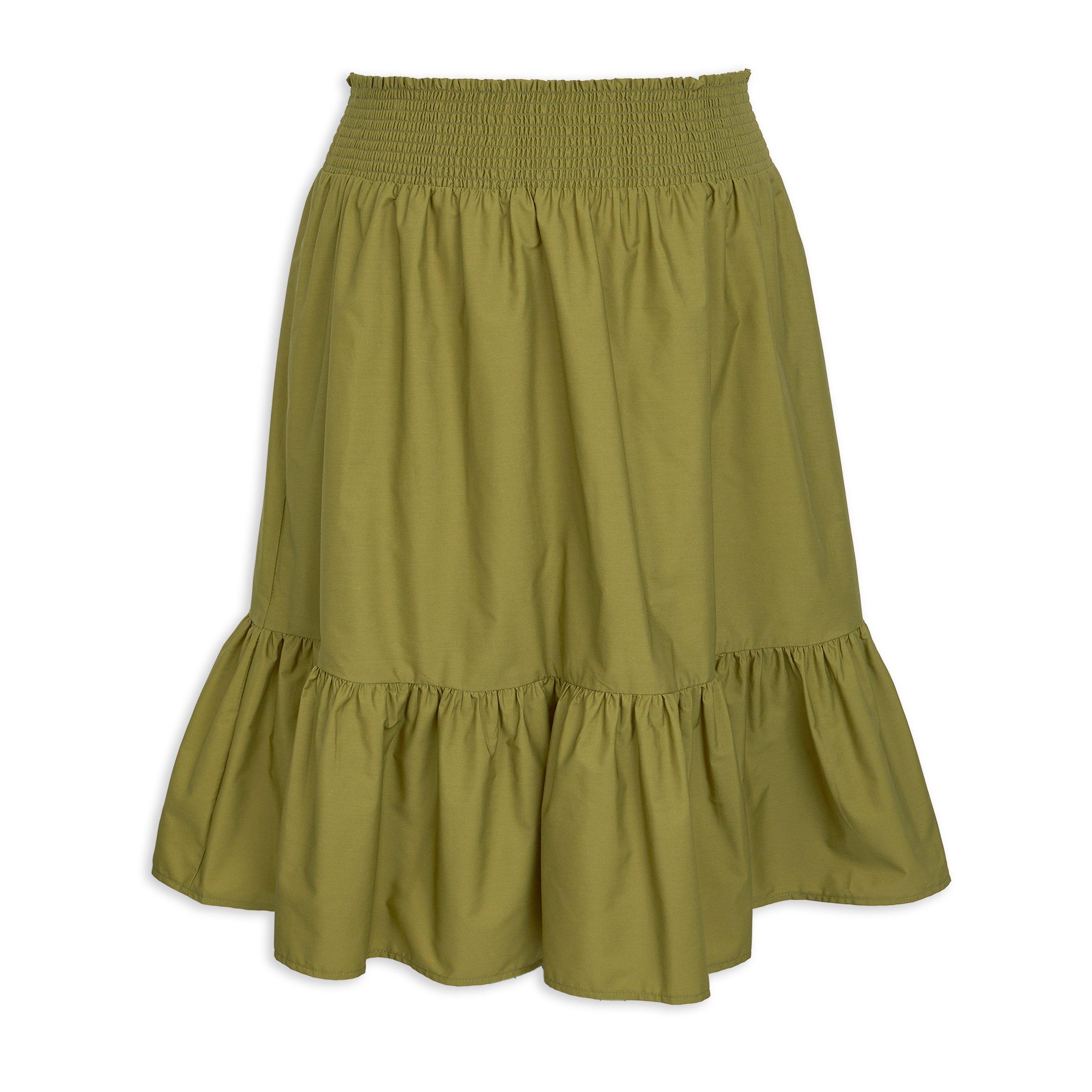 Green Plus Size Tiered Skirt (3180652) | Zeta