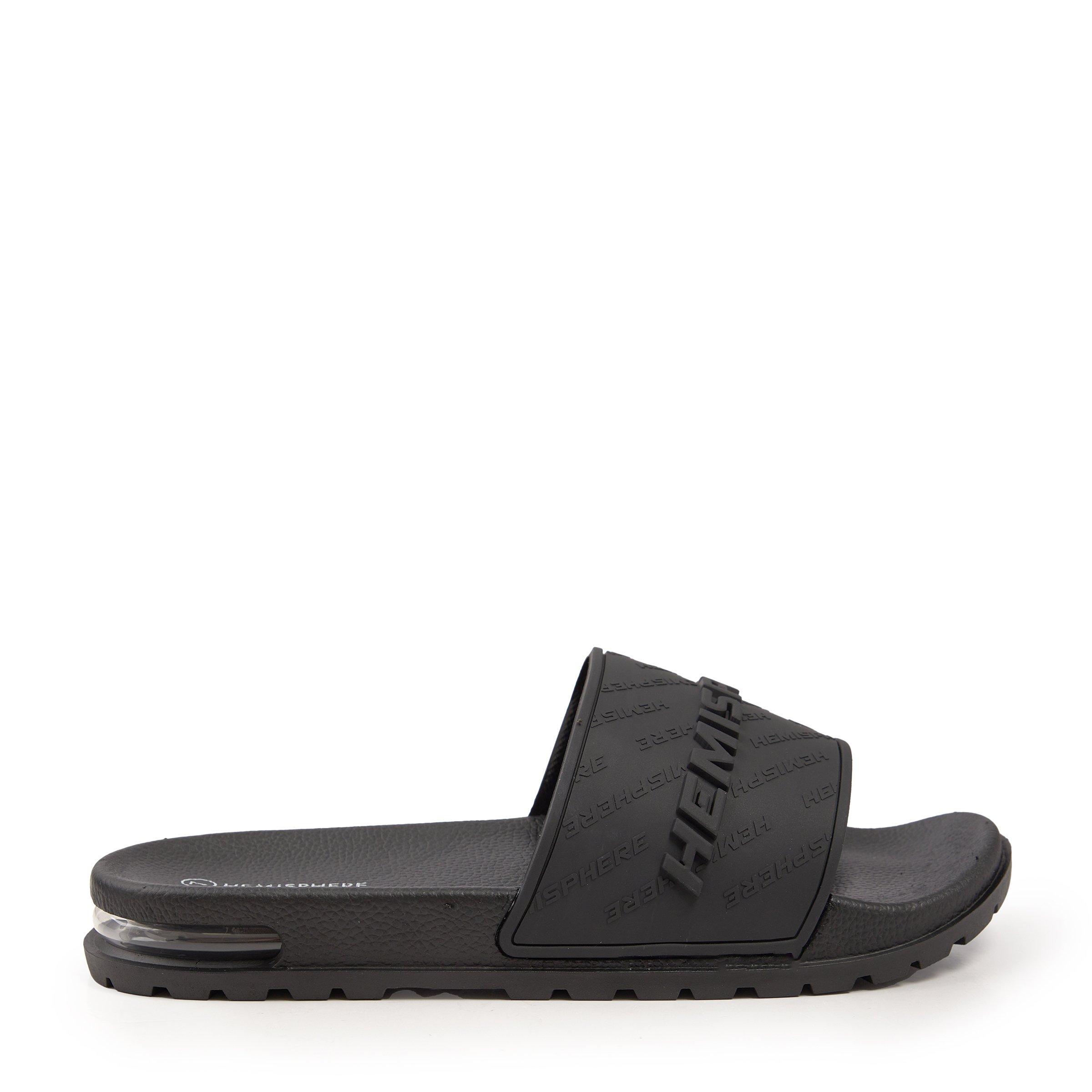 POOL SLIDES SOLID BLACK
