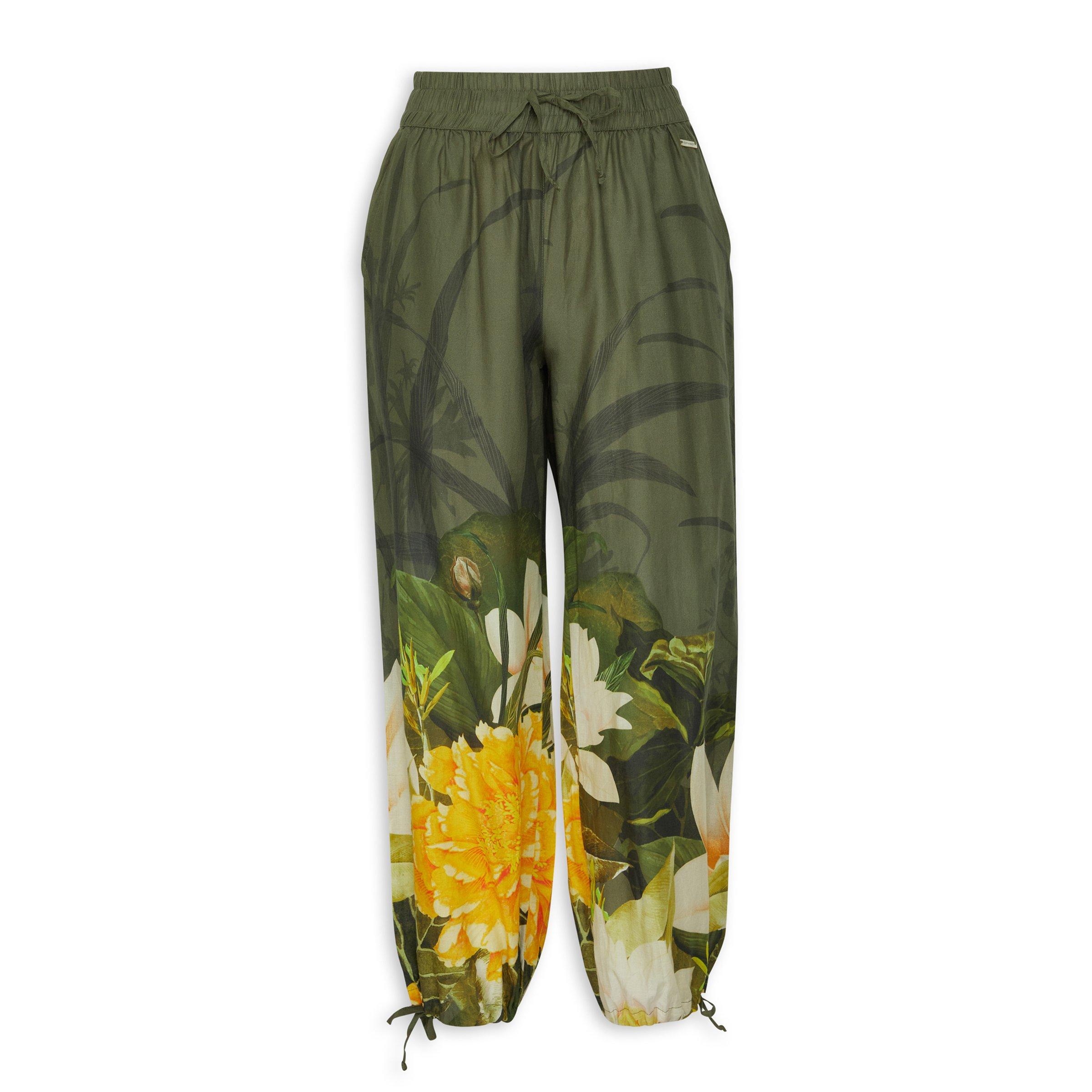 Printed Pants PRE-ORDER - Floral Green Red main image 0