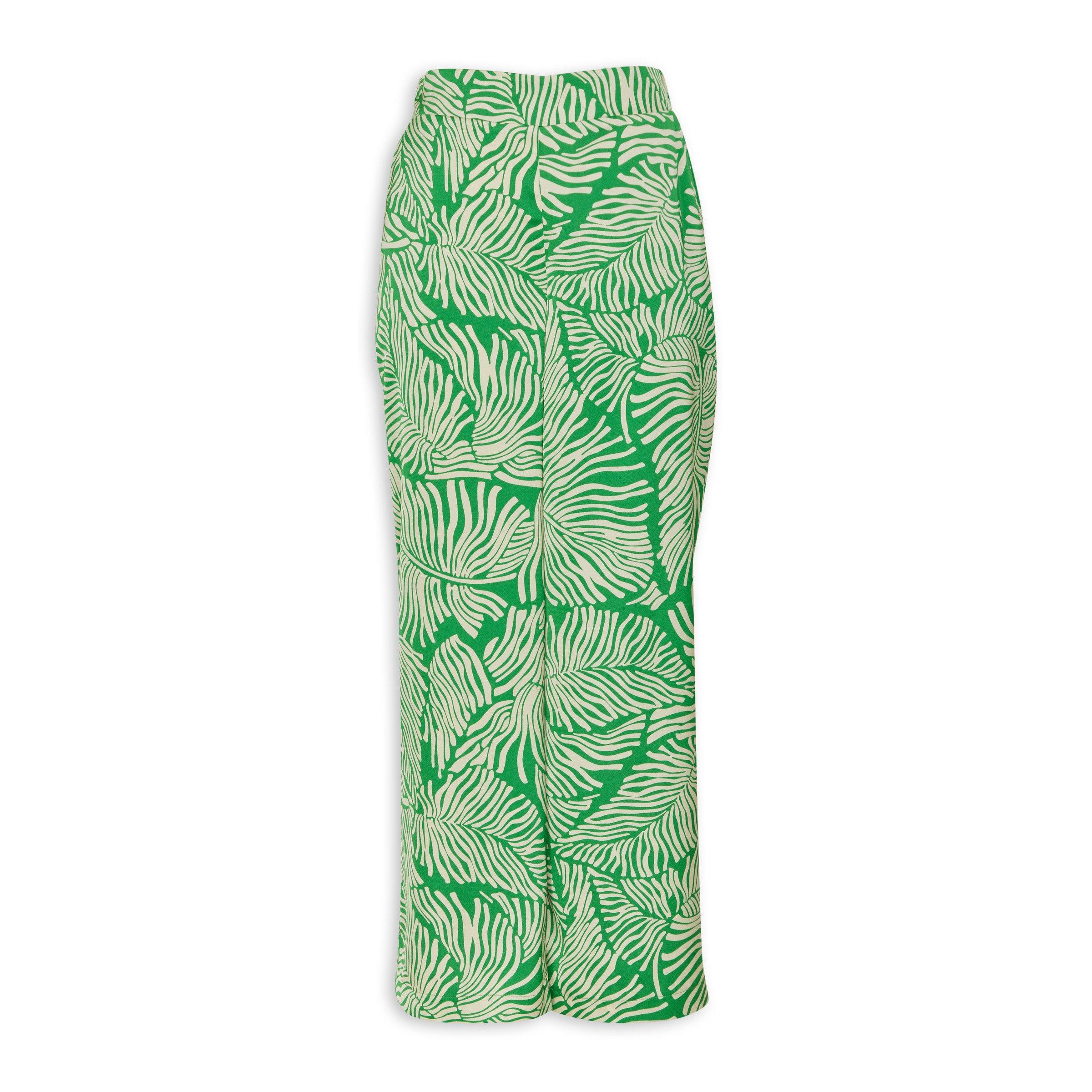 Green Leaf Print Wide Leg Pants (3182404) | Truworths