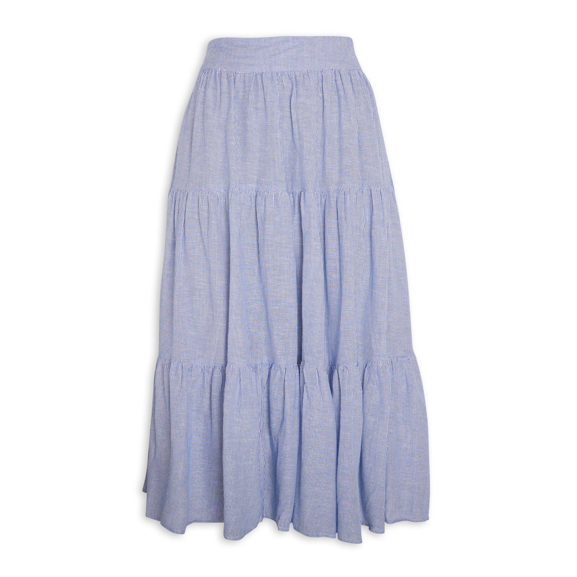Blue Tiered Striped Skirt (3182542) | TRS