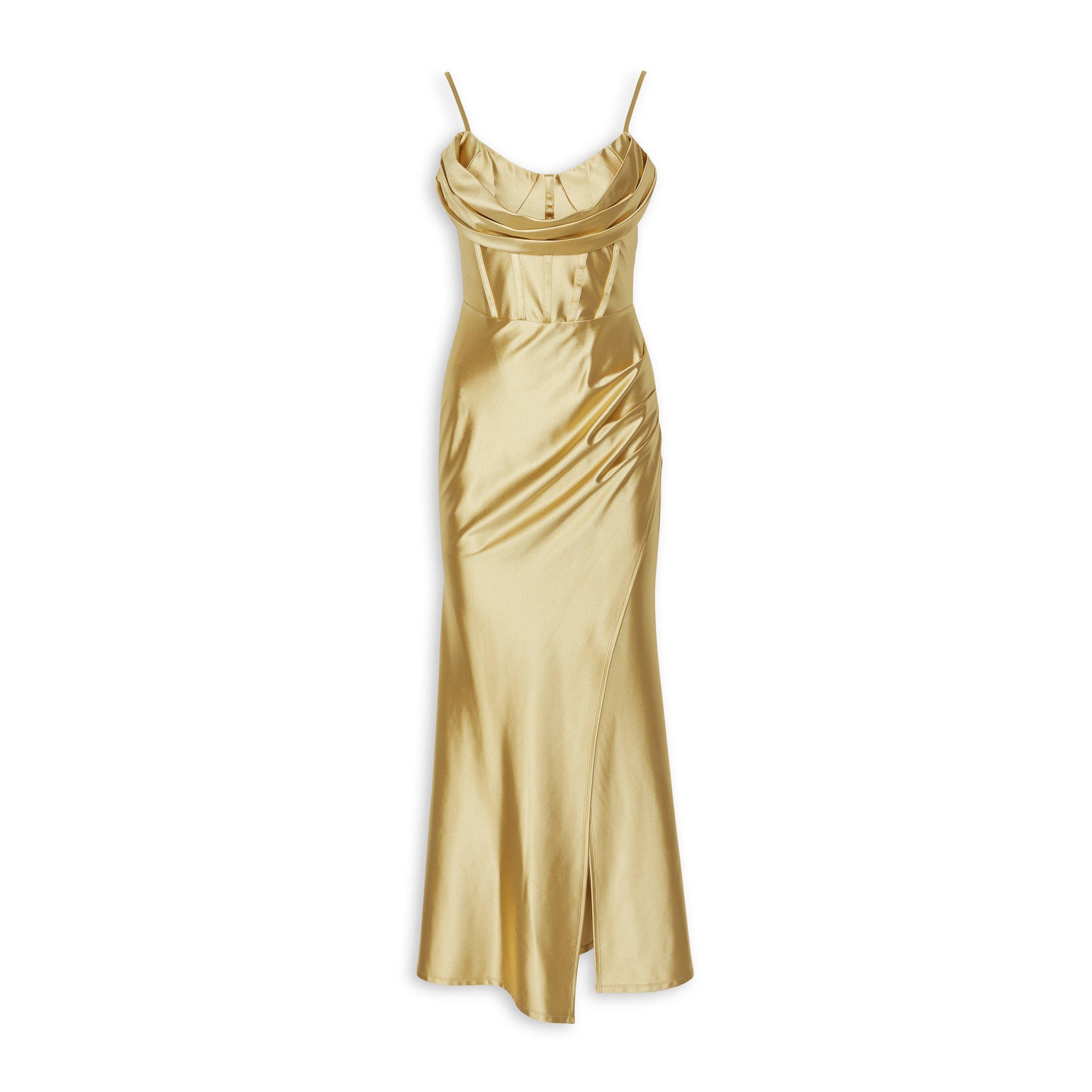 Champagne Column Evening Dress