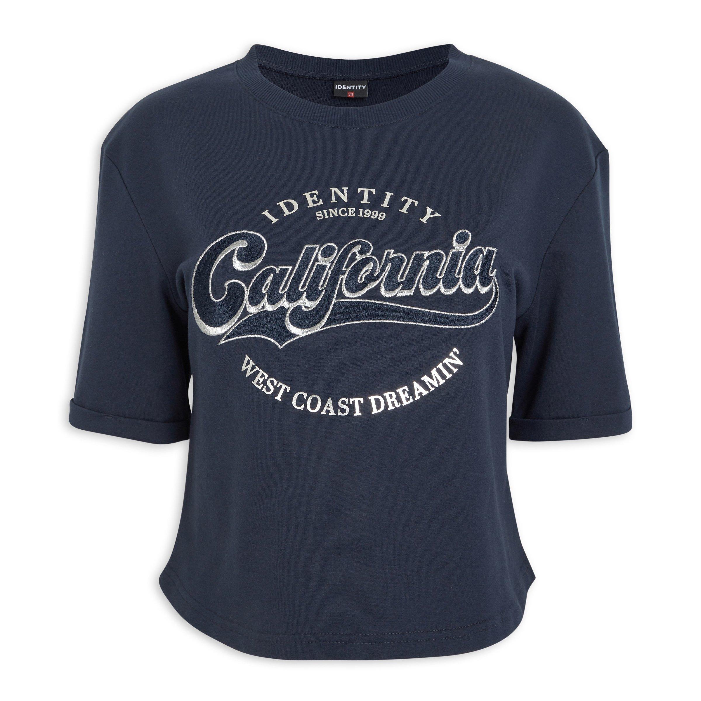 Navy Reversed Logo Washed T-Shirt