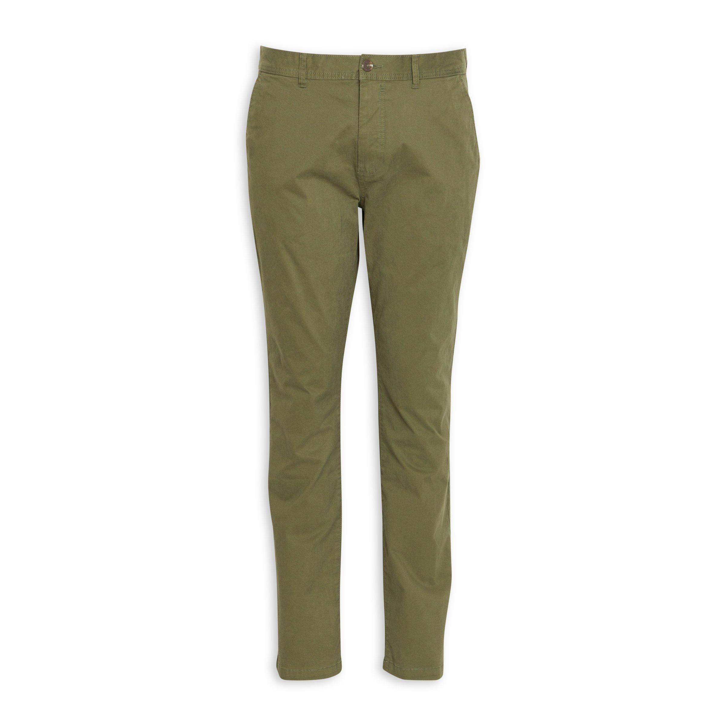 Olive Green Slim Fit Chino Pants (3183592) | Truworths Man