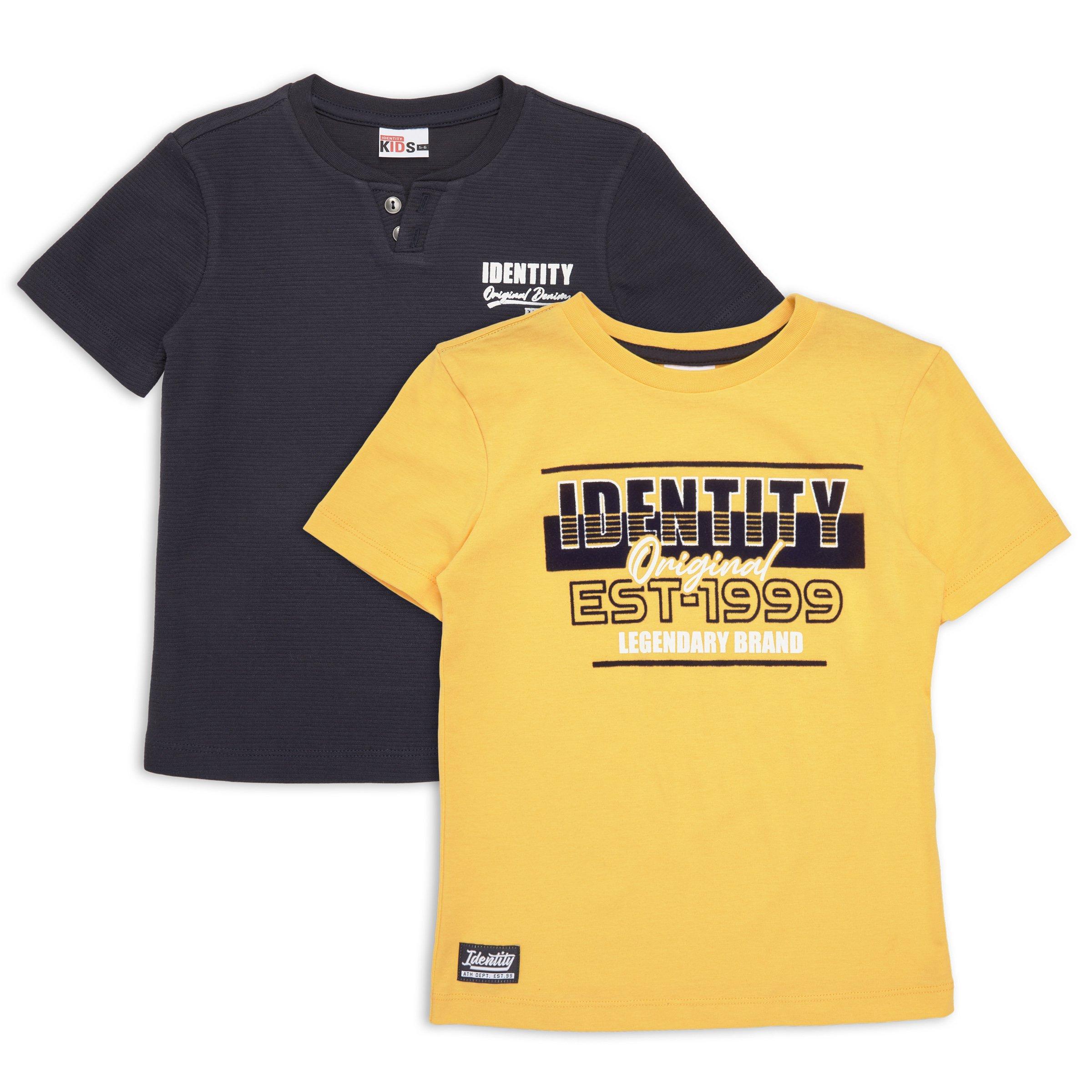 Between the Mountains Navy Yellow T-shirt for Kid (USA Size)