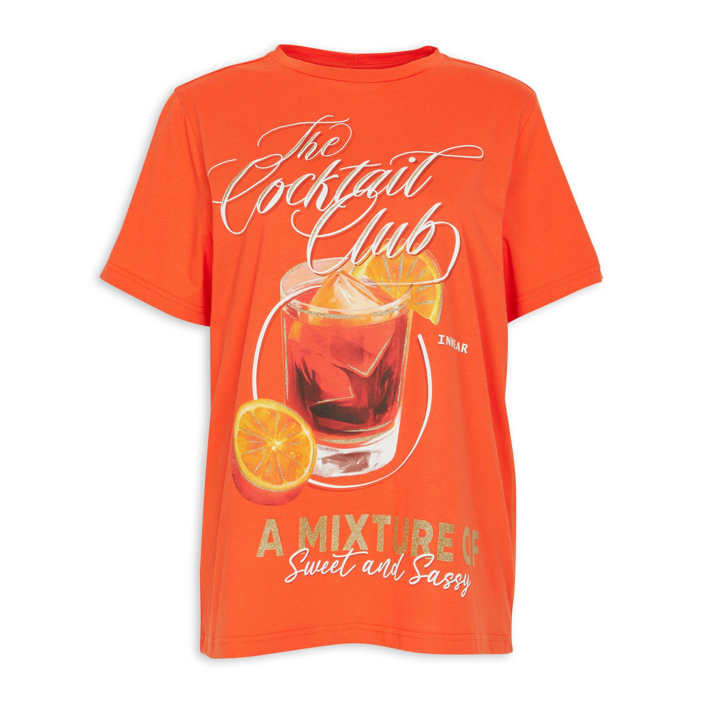 Boys Orange Graphic T-Shirt & Black Denim Shorts Set – Traditional Trend Outfit main image 1