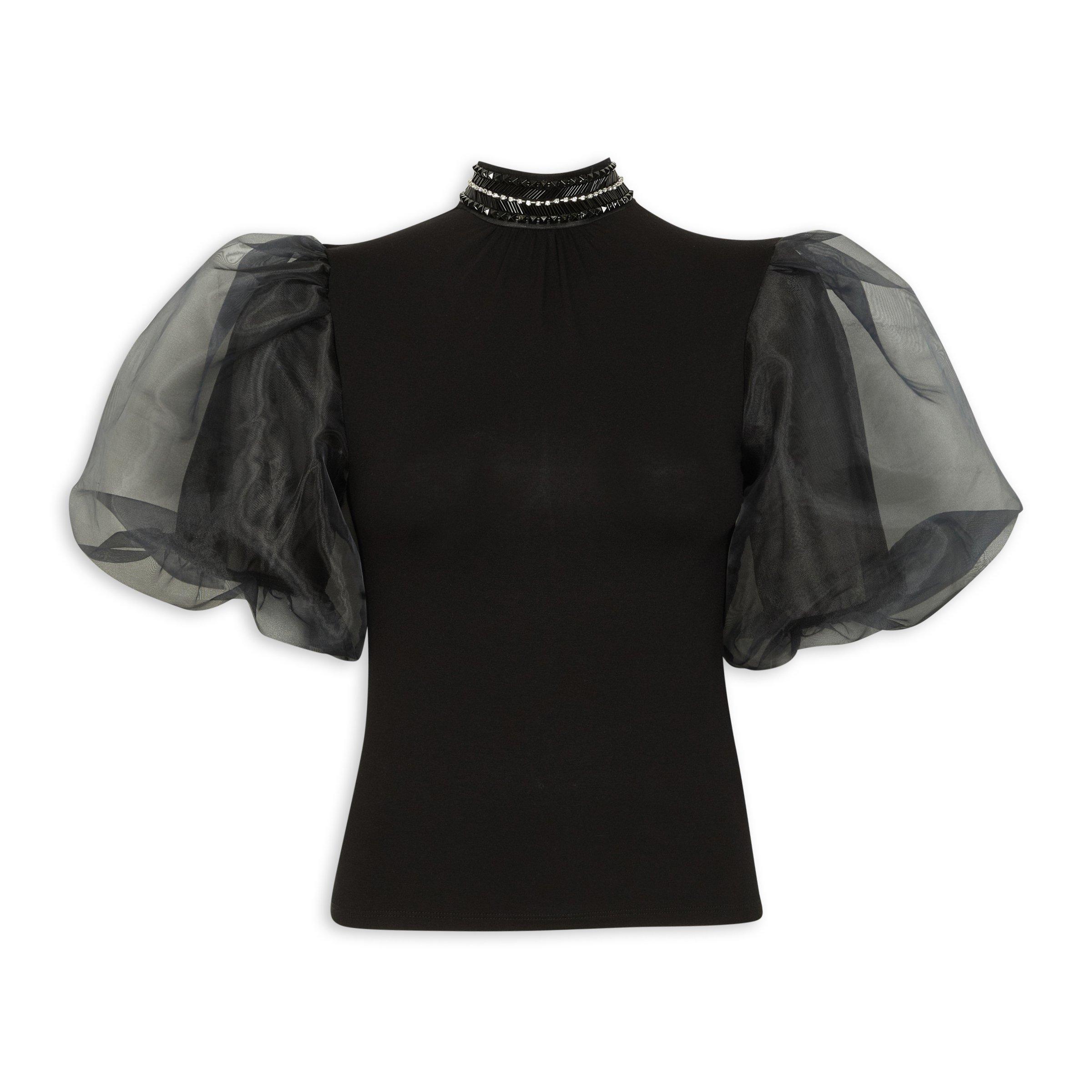 【値下げ】HOLIDAY puff sleeve tops (black) Black Puff Sleeve Top (3184554) | Truworths