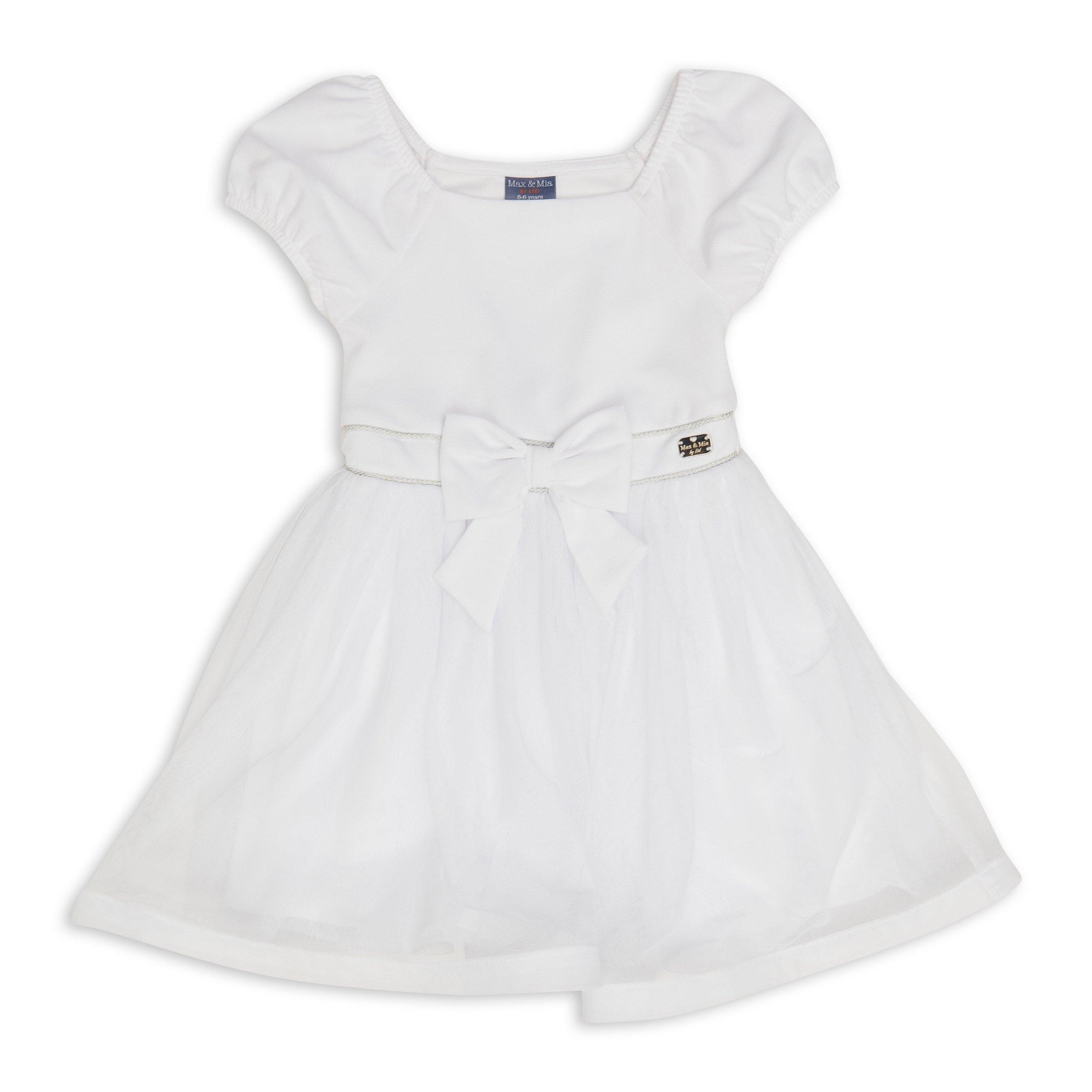 White Short Kids Party Dress 4-11 Year GACH059