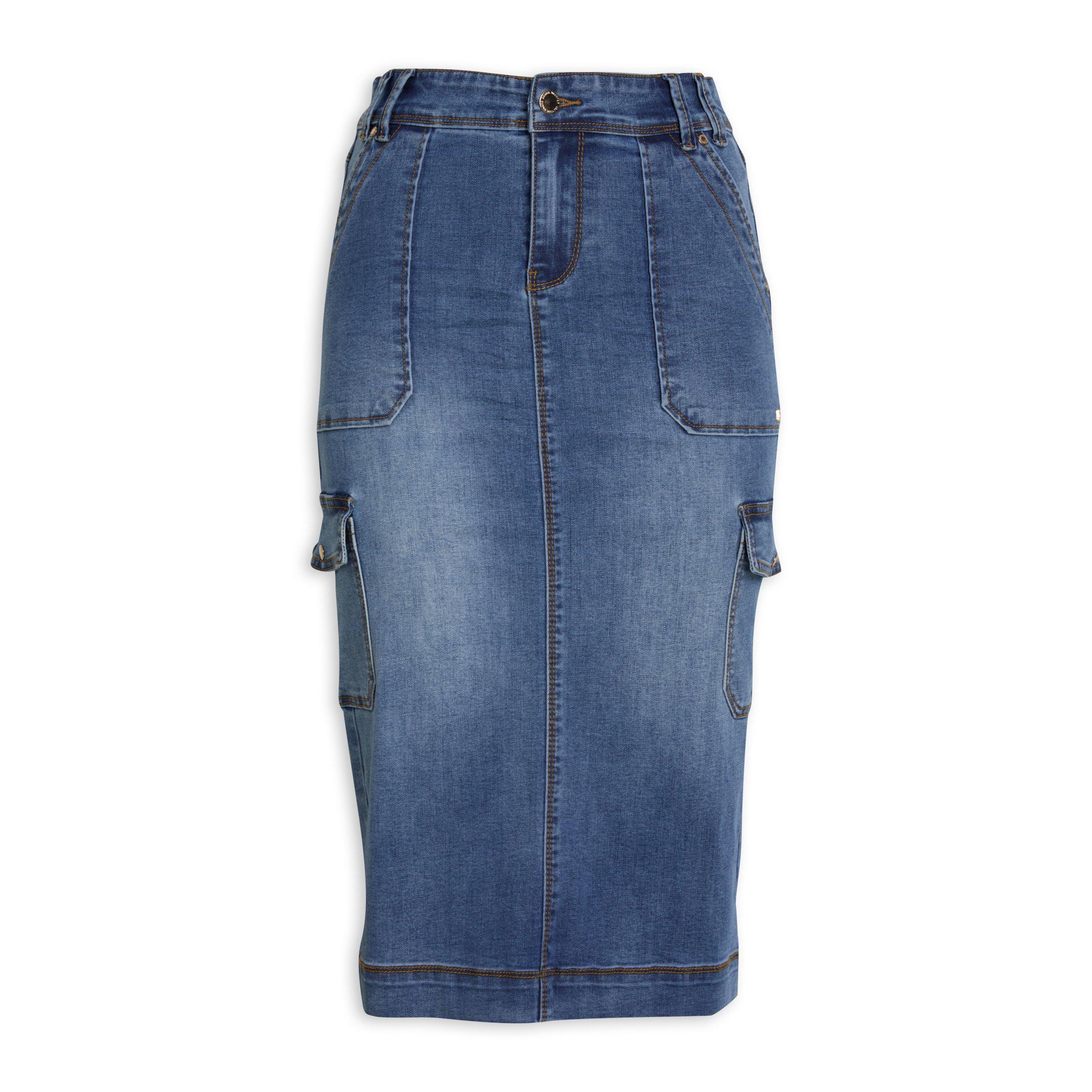 Blue Utility Denim Skirt