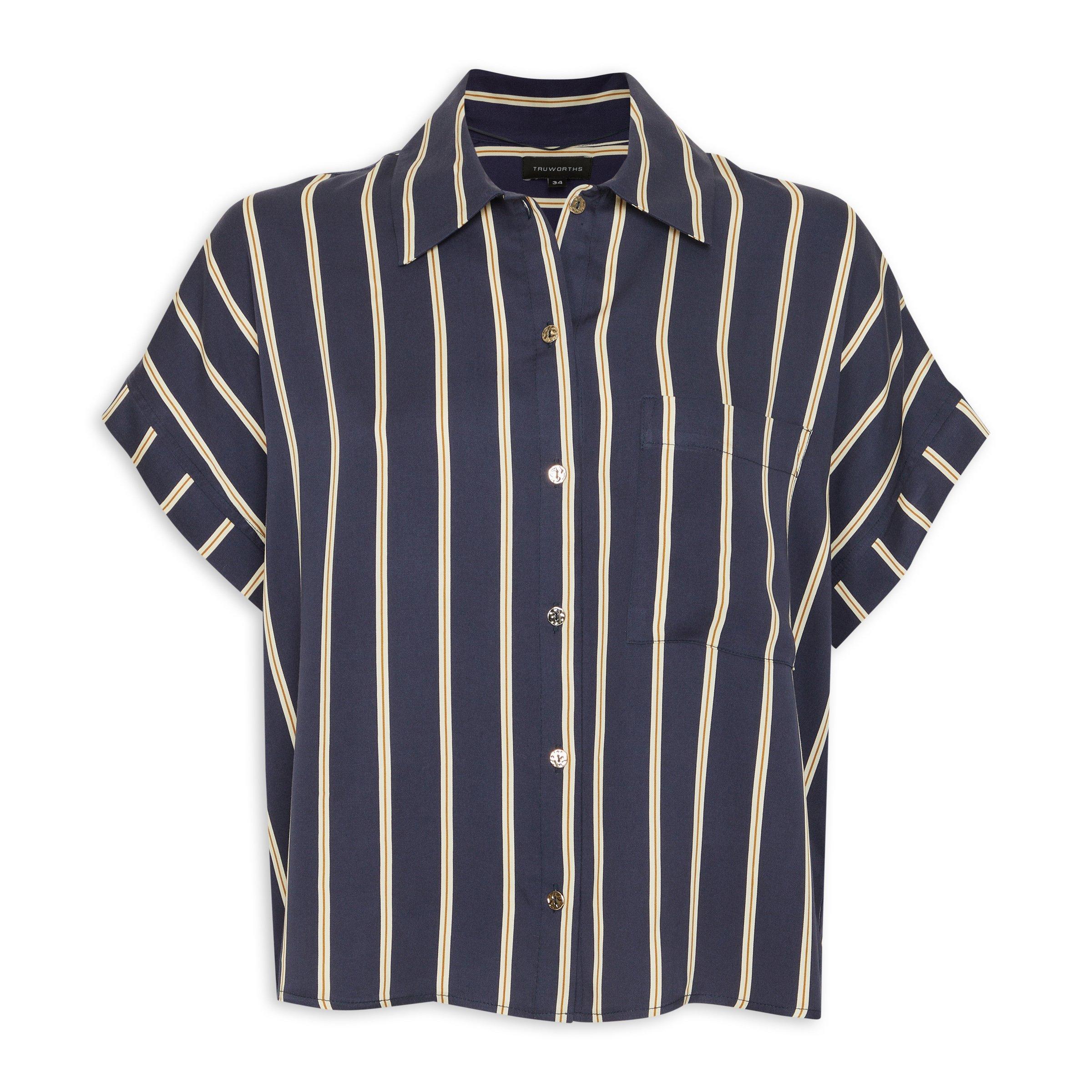 OVY Stripe Open Collar ShortSleeve Shirt OVY Stripe Open Collar