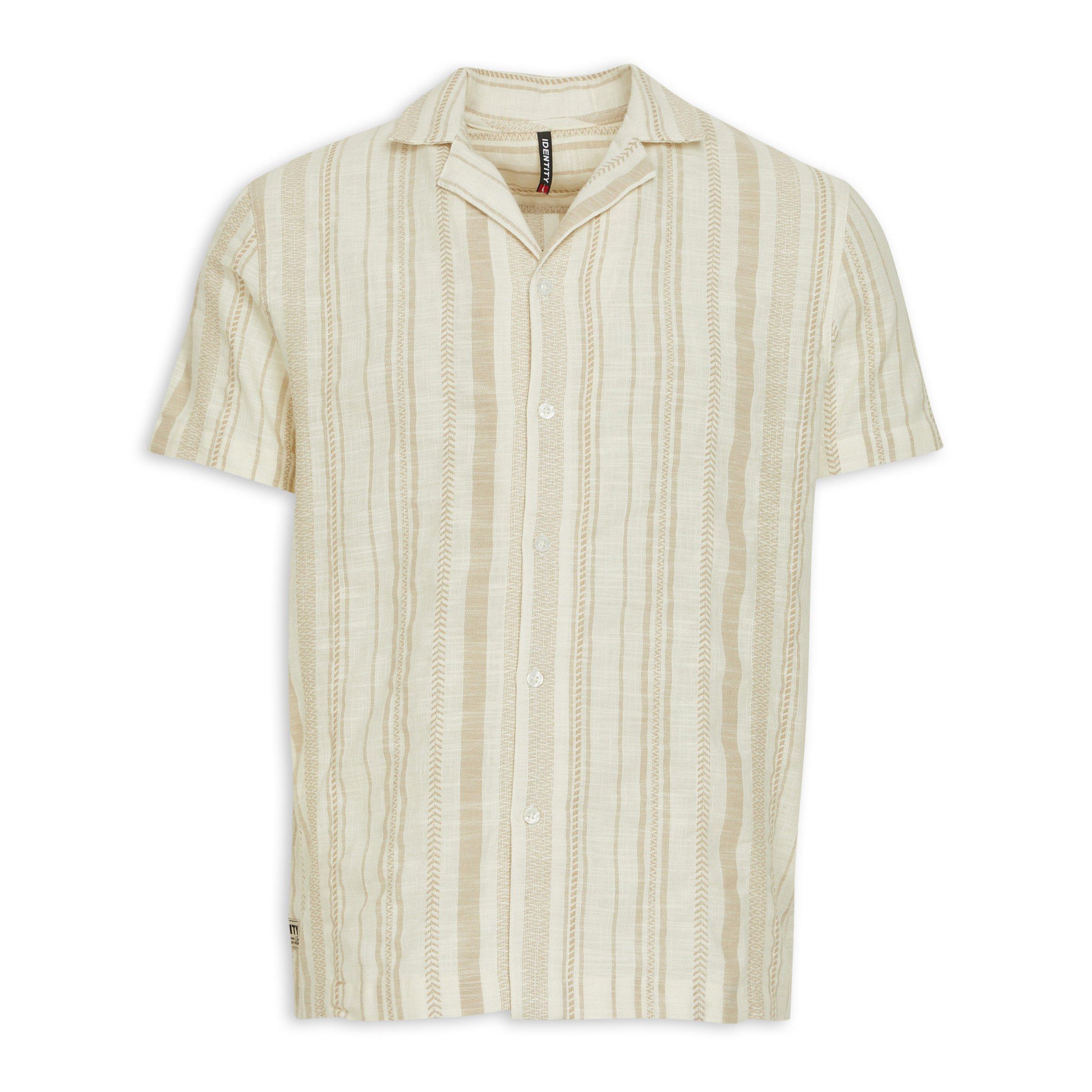 Beige Front Gathered Detail Shirt