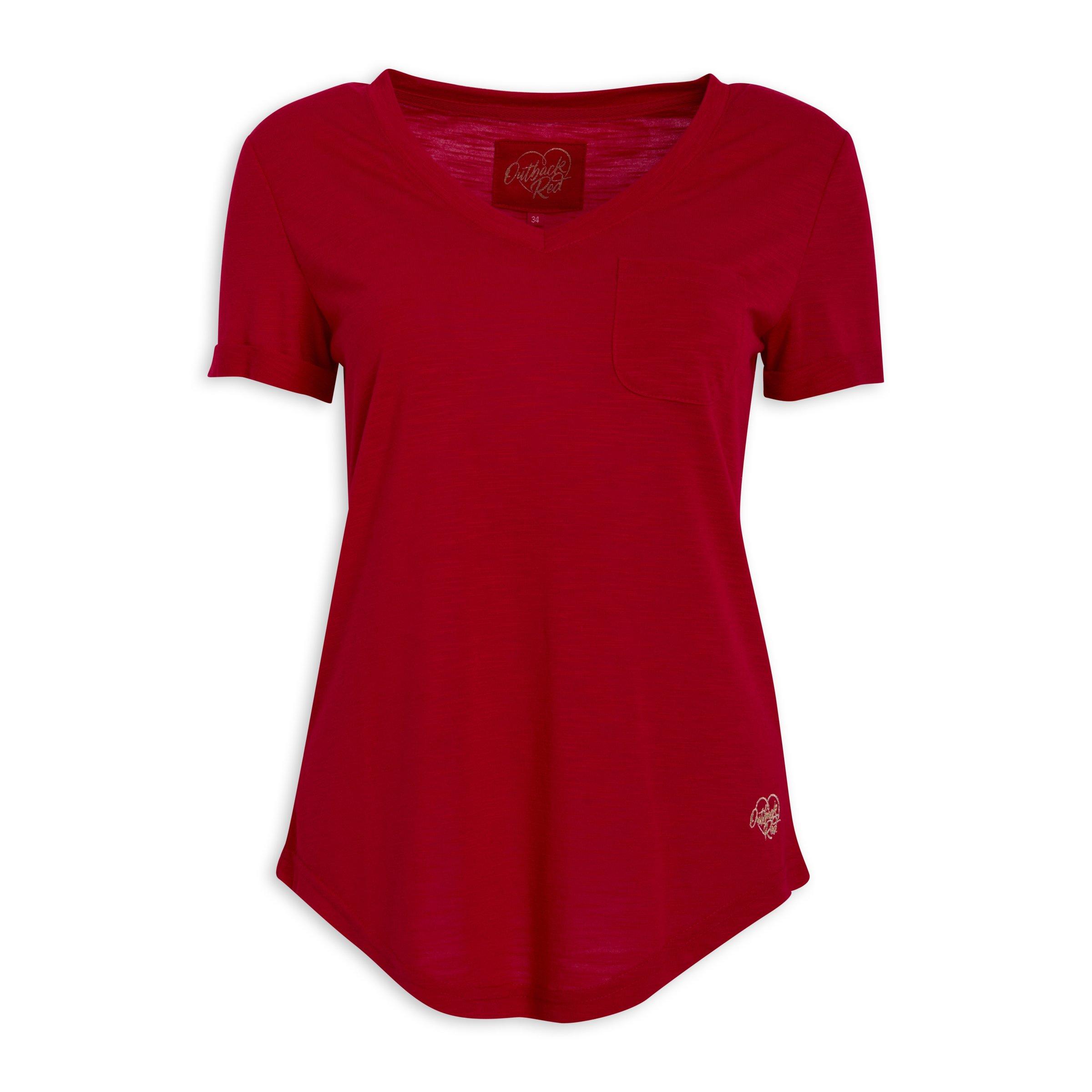 Zayd Relaxed T-Shirt - Flat White & Red