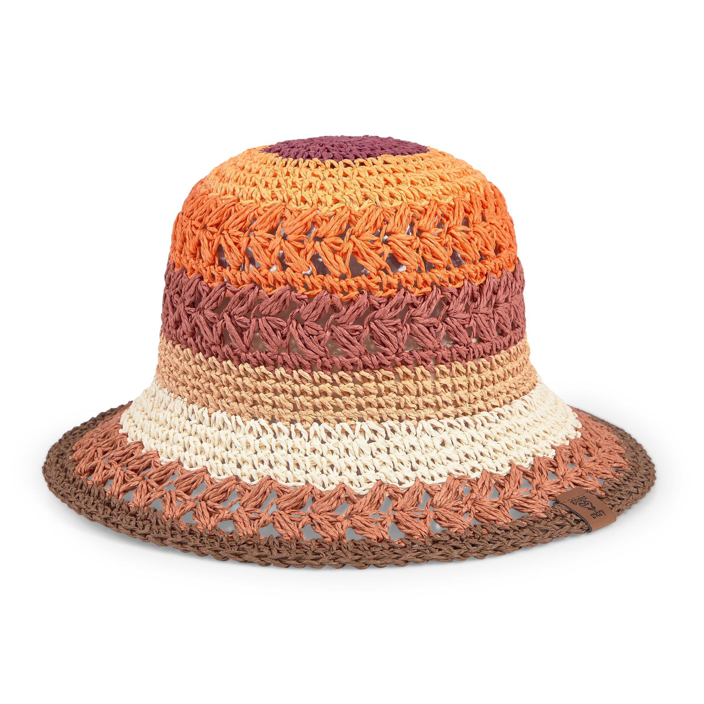 Striped Straw Bucket Hat