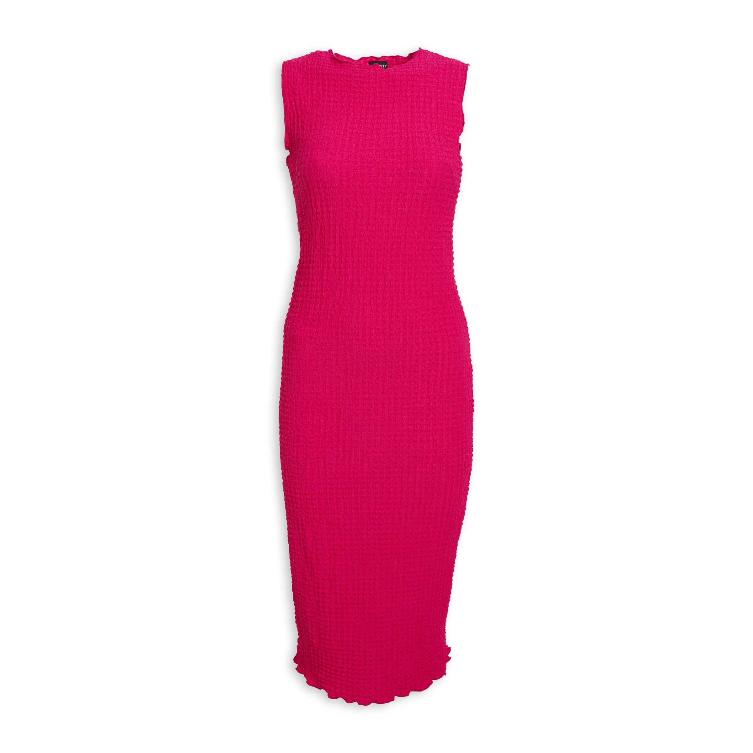 Pink Textured Bodycon Dress (3187392) | Identity
