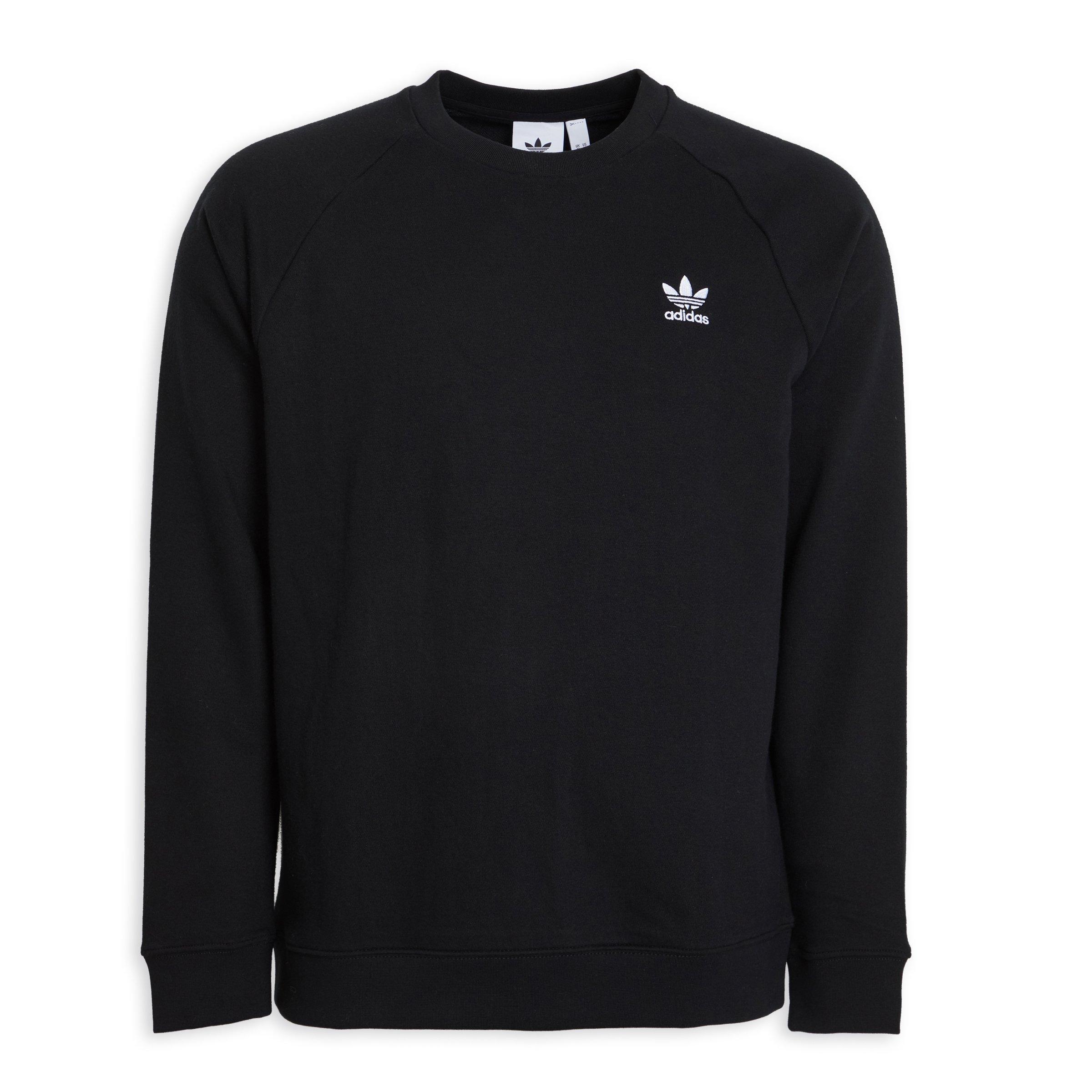 Black Essentials Crew Fleece Sweatshirt (3187559) | Adidas
