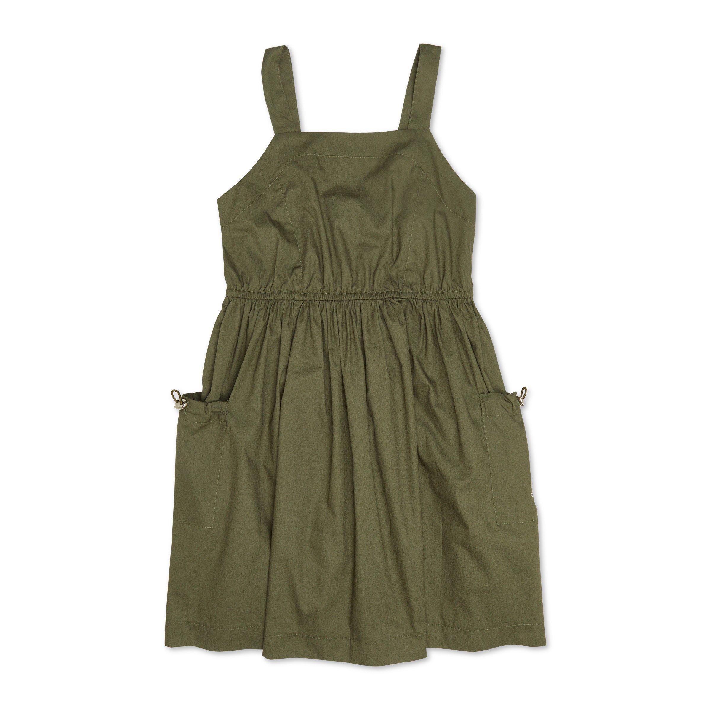 Campana Girls Grace Fit & Flare Striped Cotton Dress - Peach & Lime Green