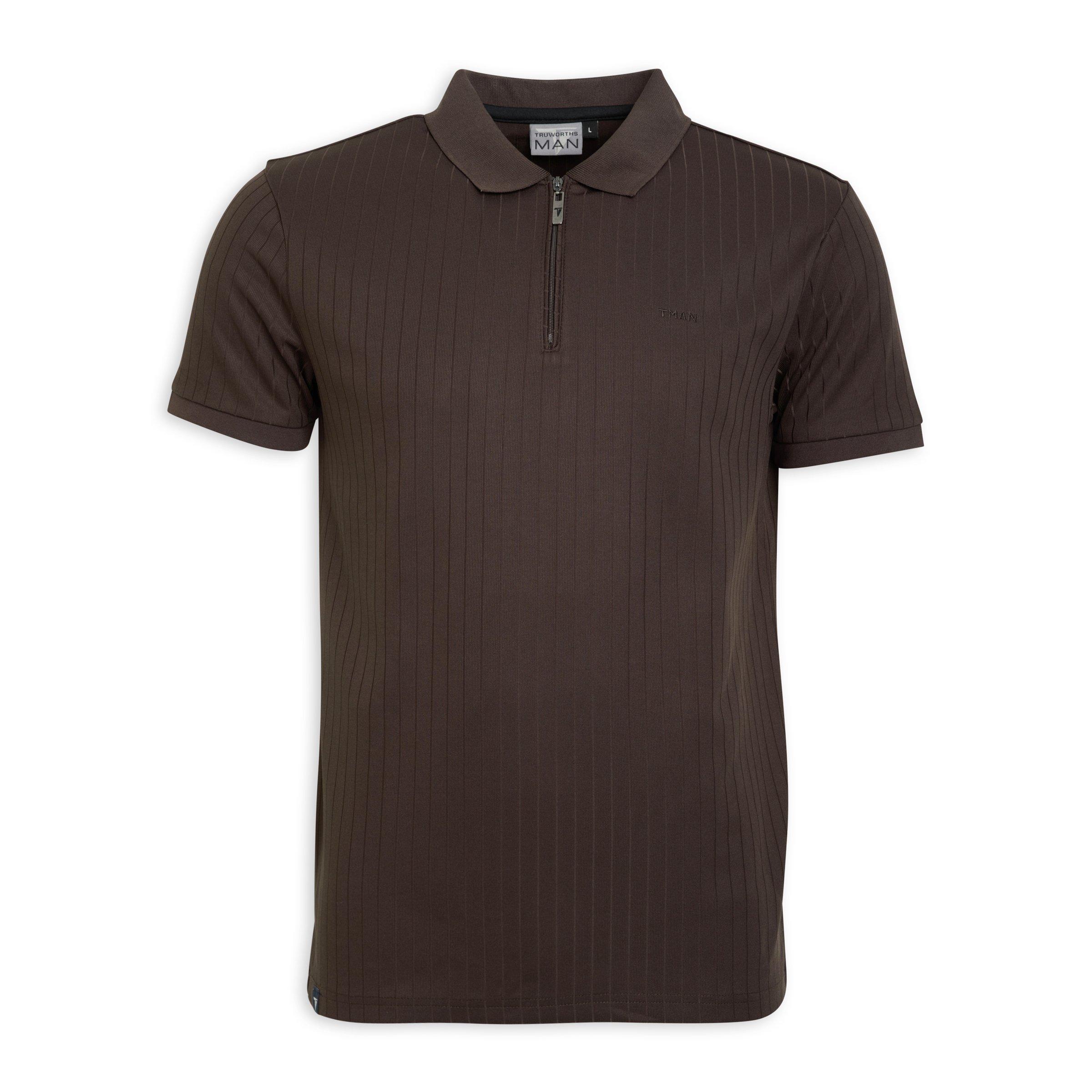 Brown Zip Golfer Shirt 3187843 Truworths Man brown-zip-golfer-shirt-3187843-truworths-man