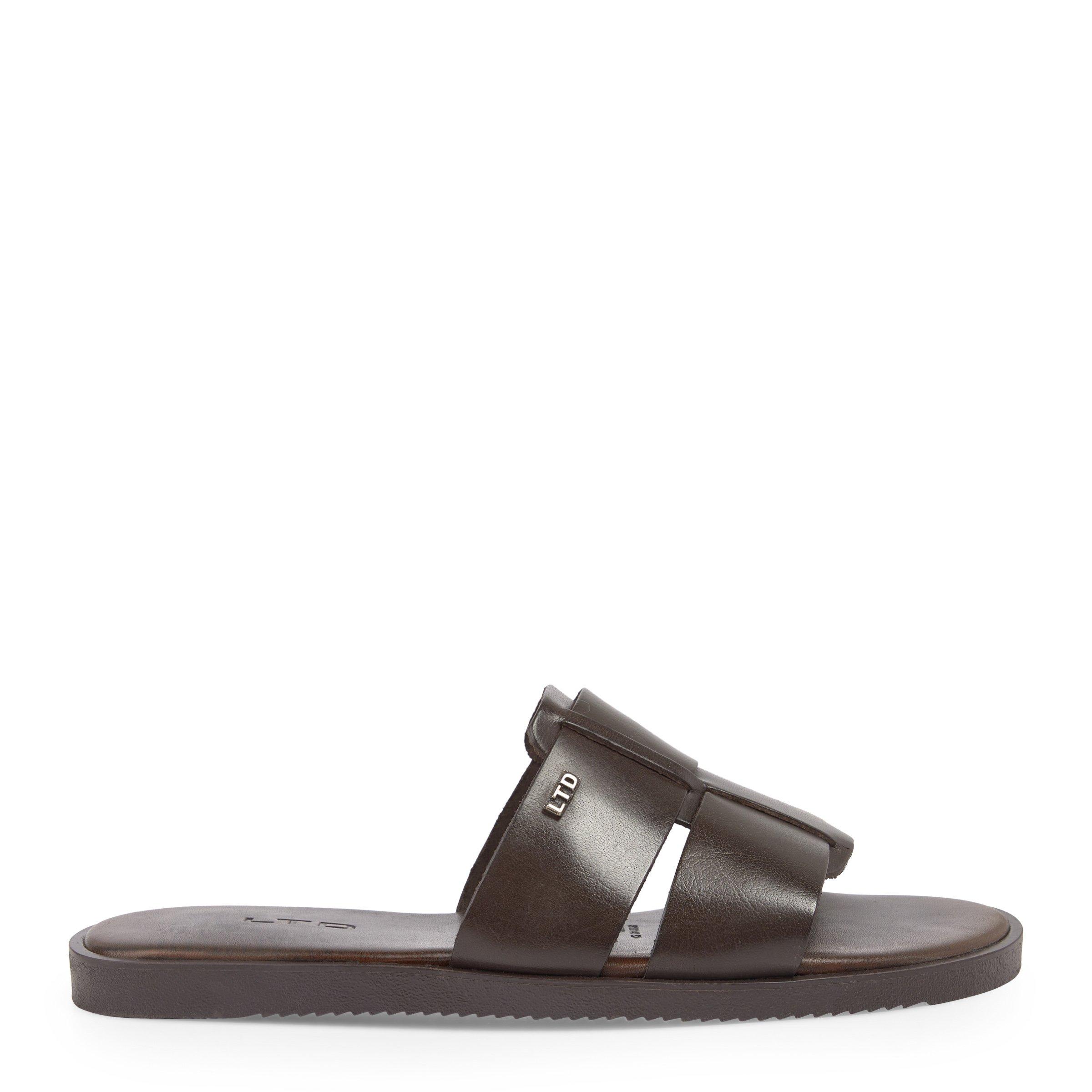 dad sandals beige patent lambskin mules
