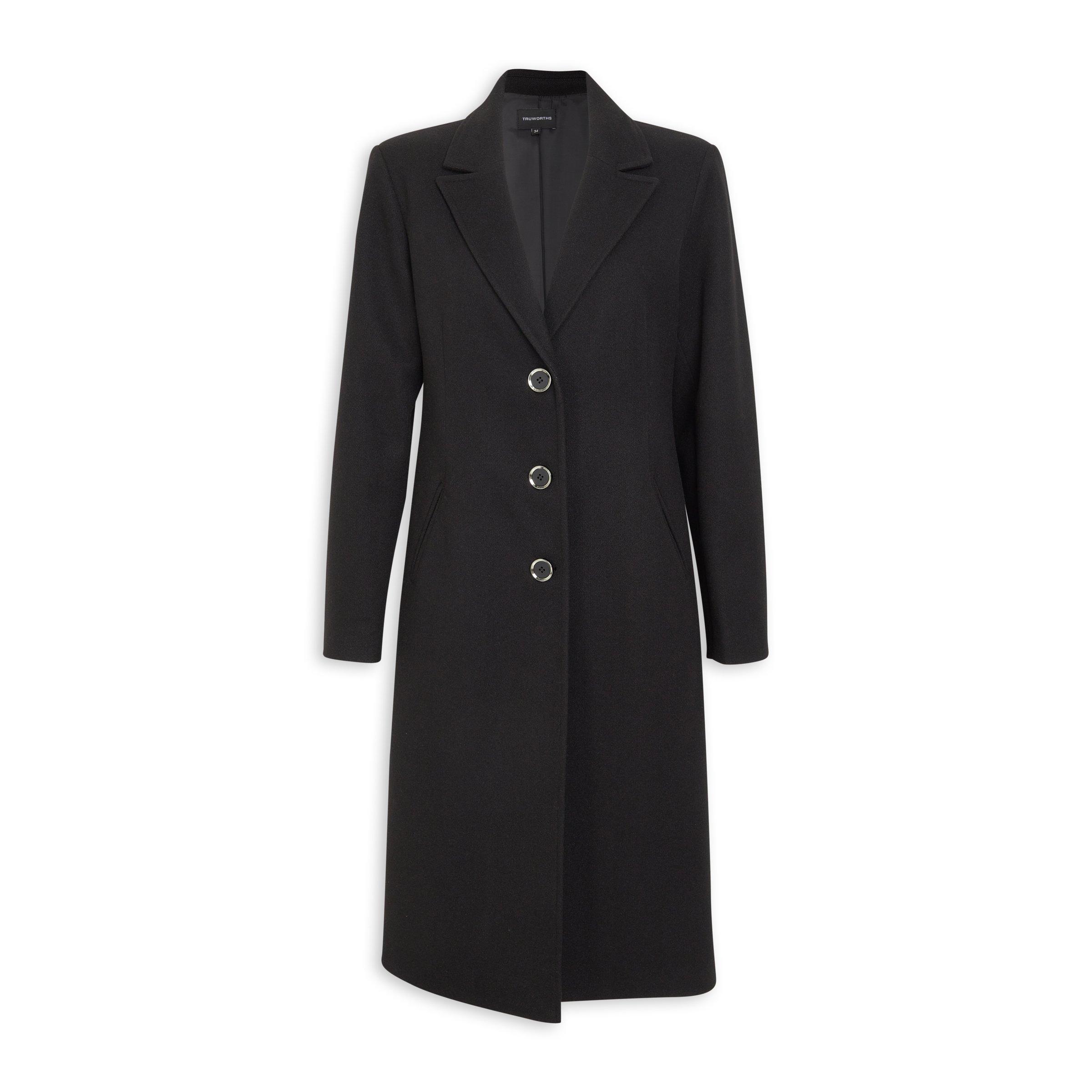 Black Longline Coat (3189428) | Truworths