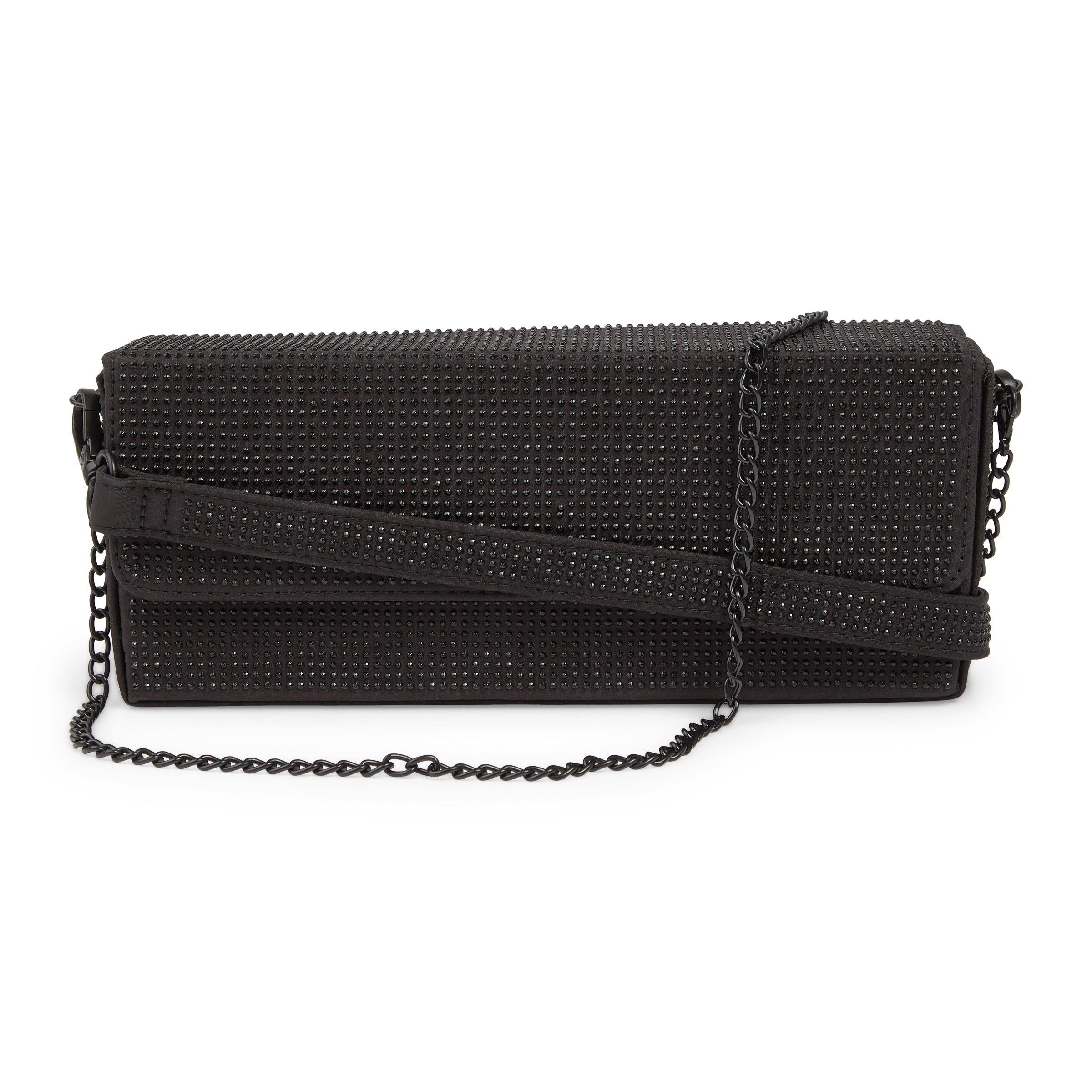 Black diamante clutch bag online