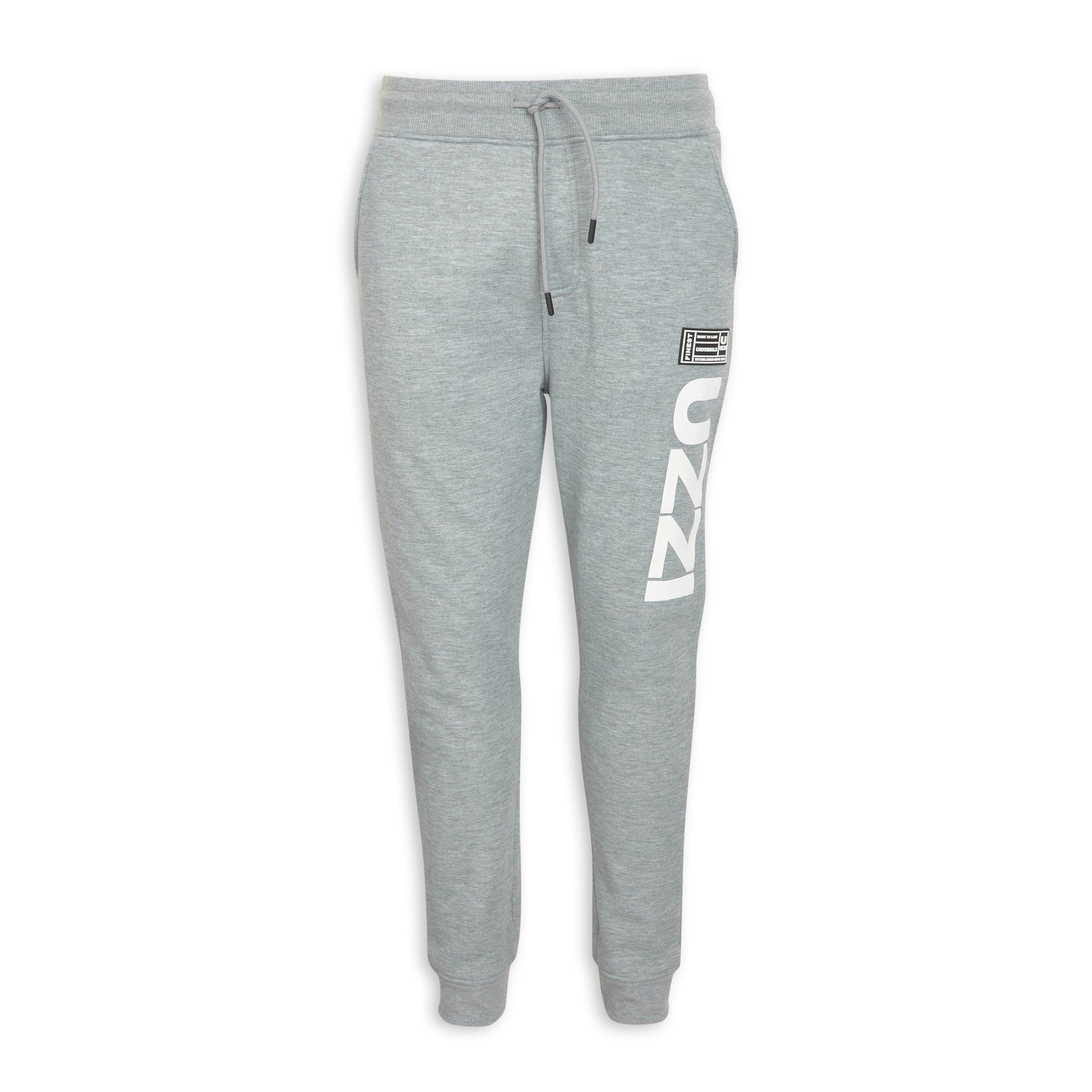 Grey Cuffed Jogger Pants (3189836) | UZZI