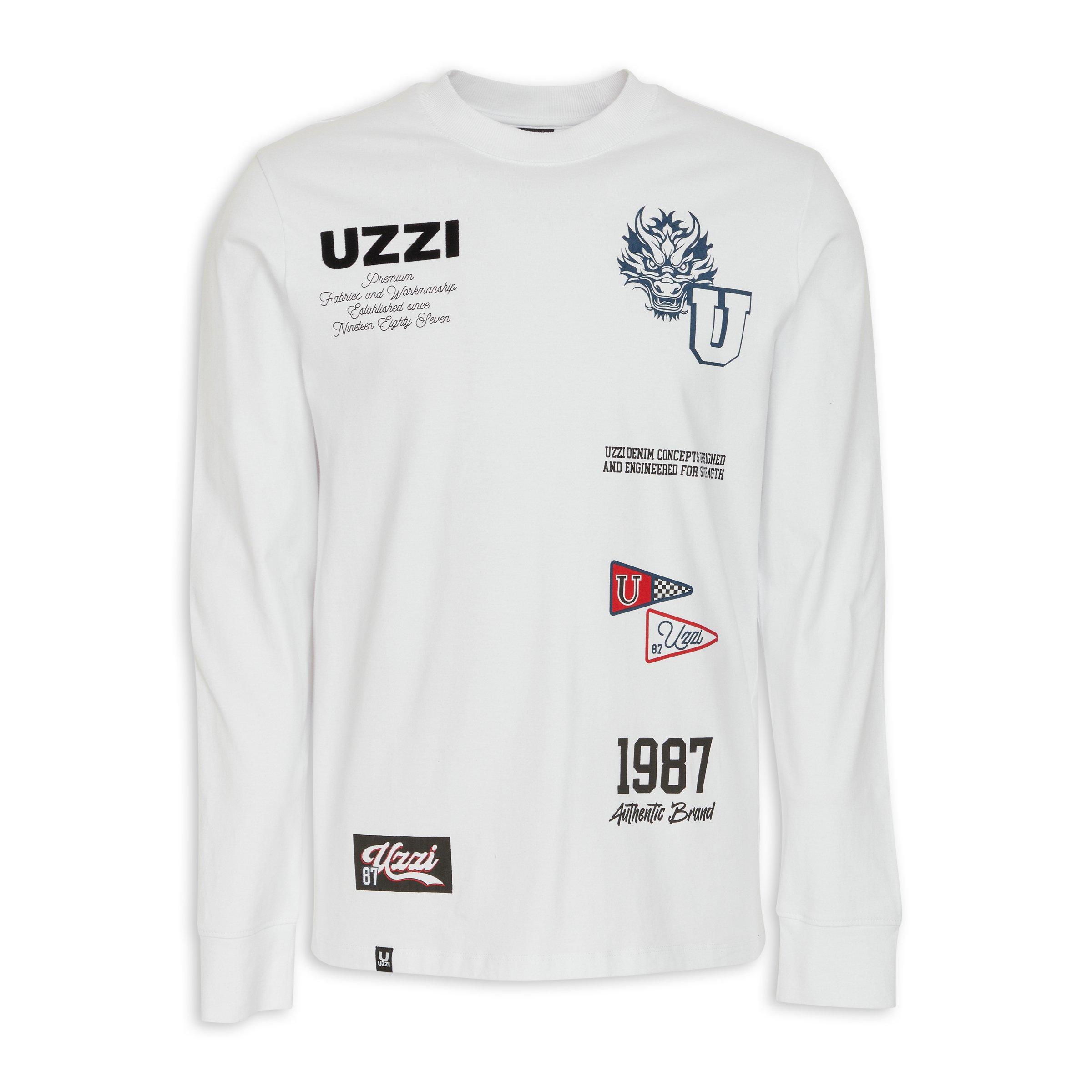 White Graphic Long Sleeve T-shirt (3190359) | UZZI