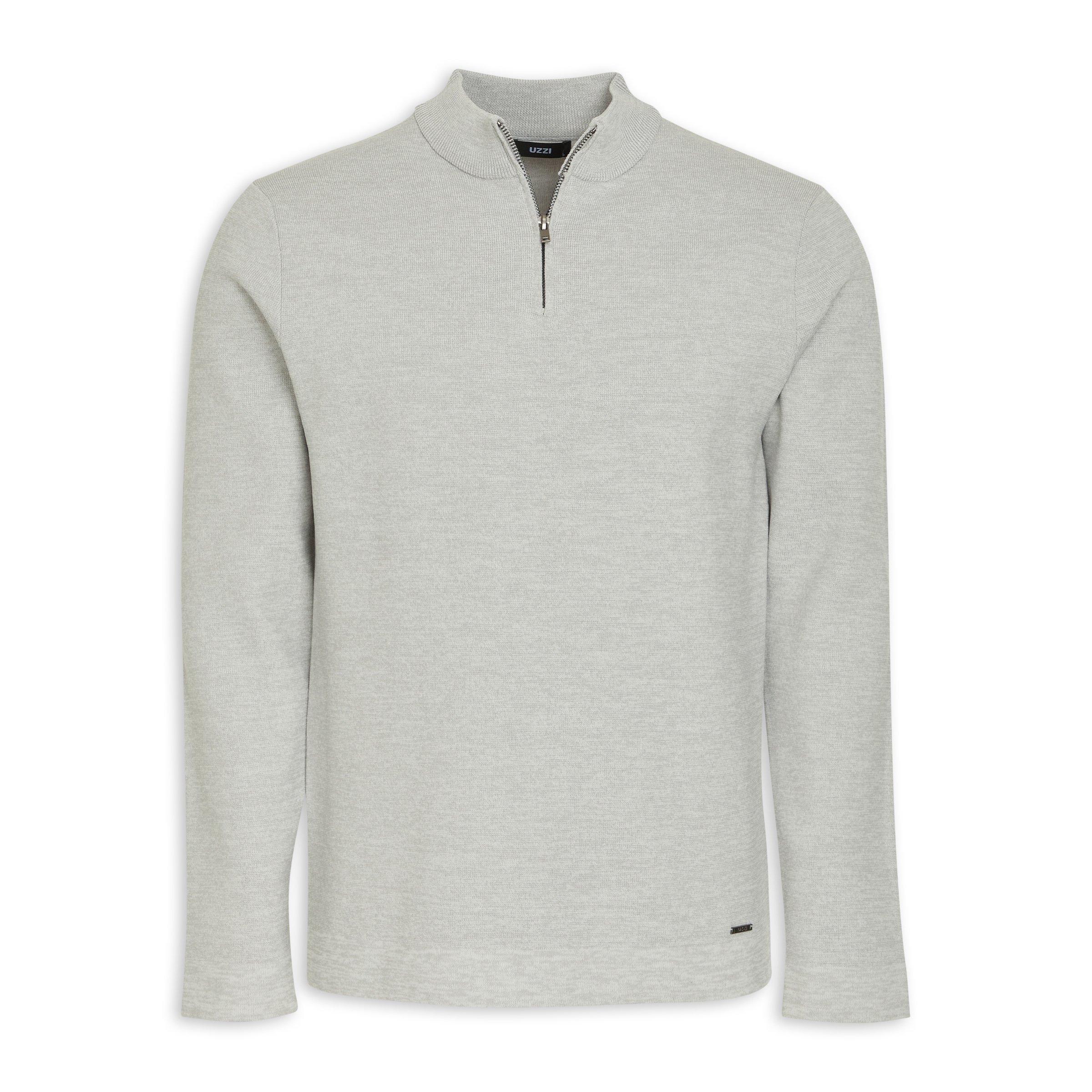 Grey Quarter-zip Knit Jersey (3190863) | UZZI