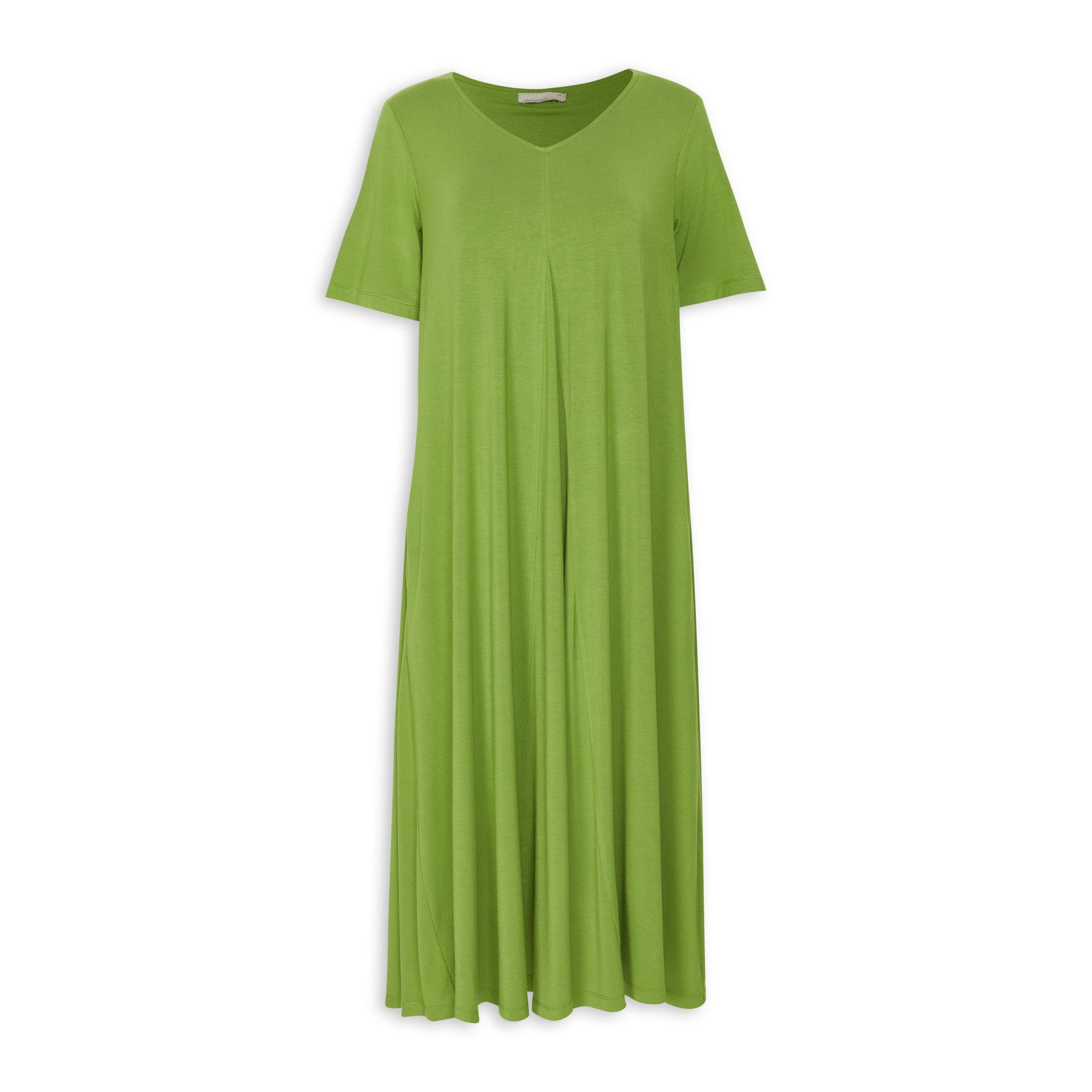 Lime A-line Dress (3191211) | Earthaddict