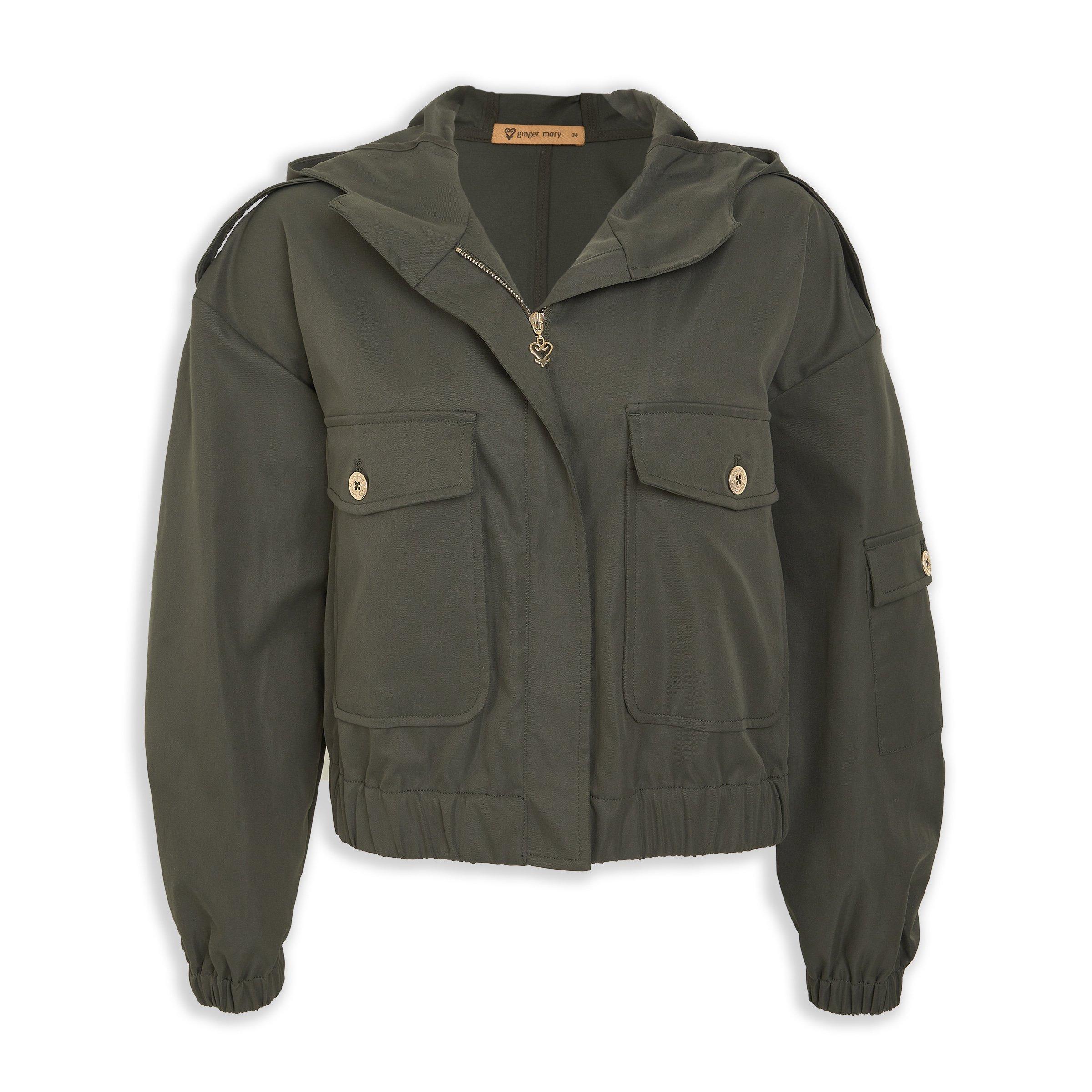 Avery Pocket Jacket Dark Khaki Green main image 0
