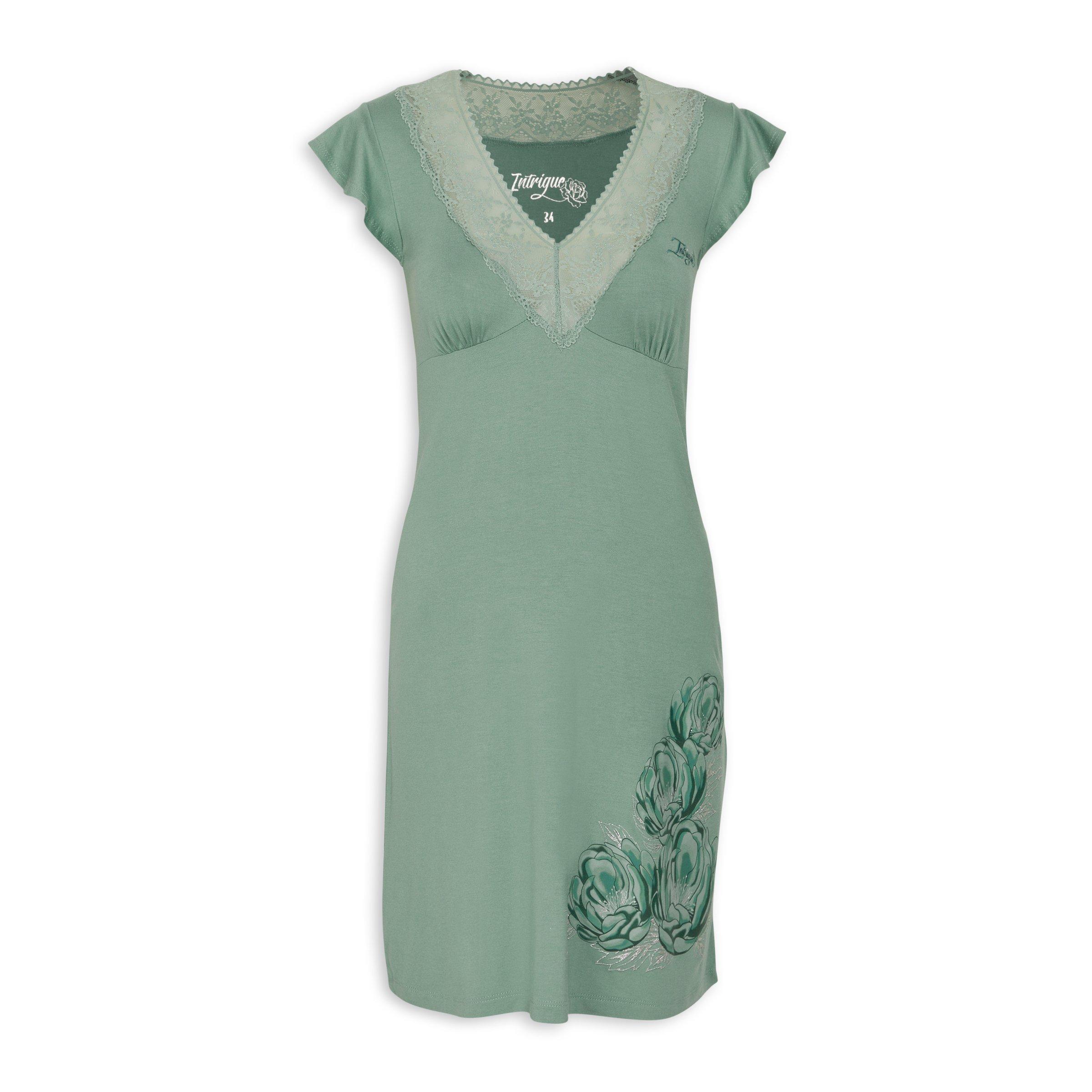 Womens Hosiery A-Line Nightdress - Green