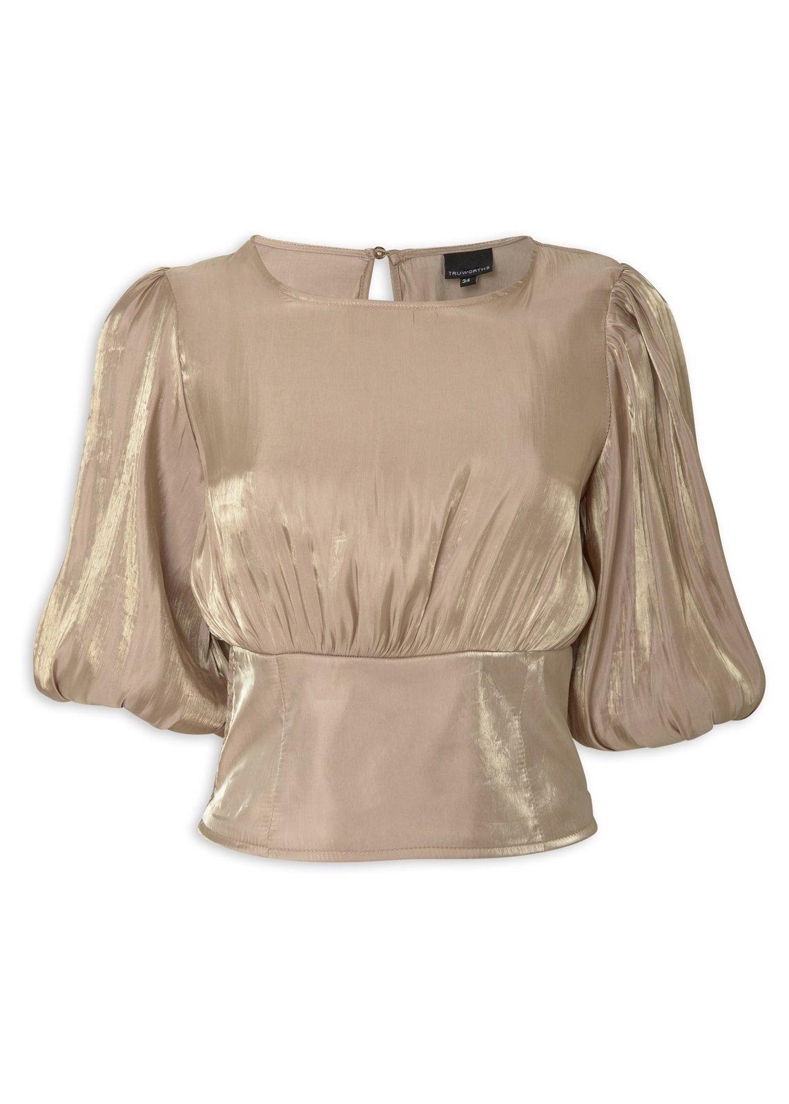 Mocha Brown Sheen Banded Crop Top (3191677) | Truworths