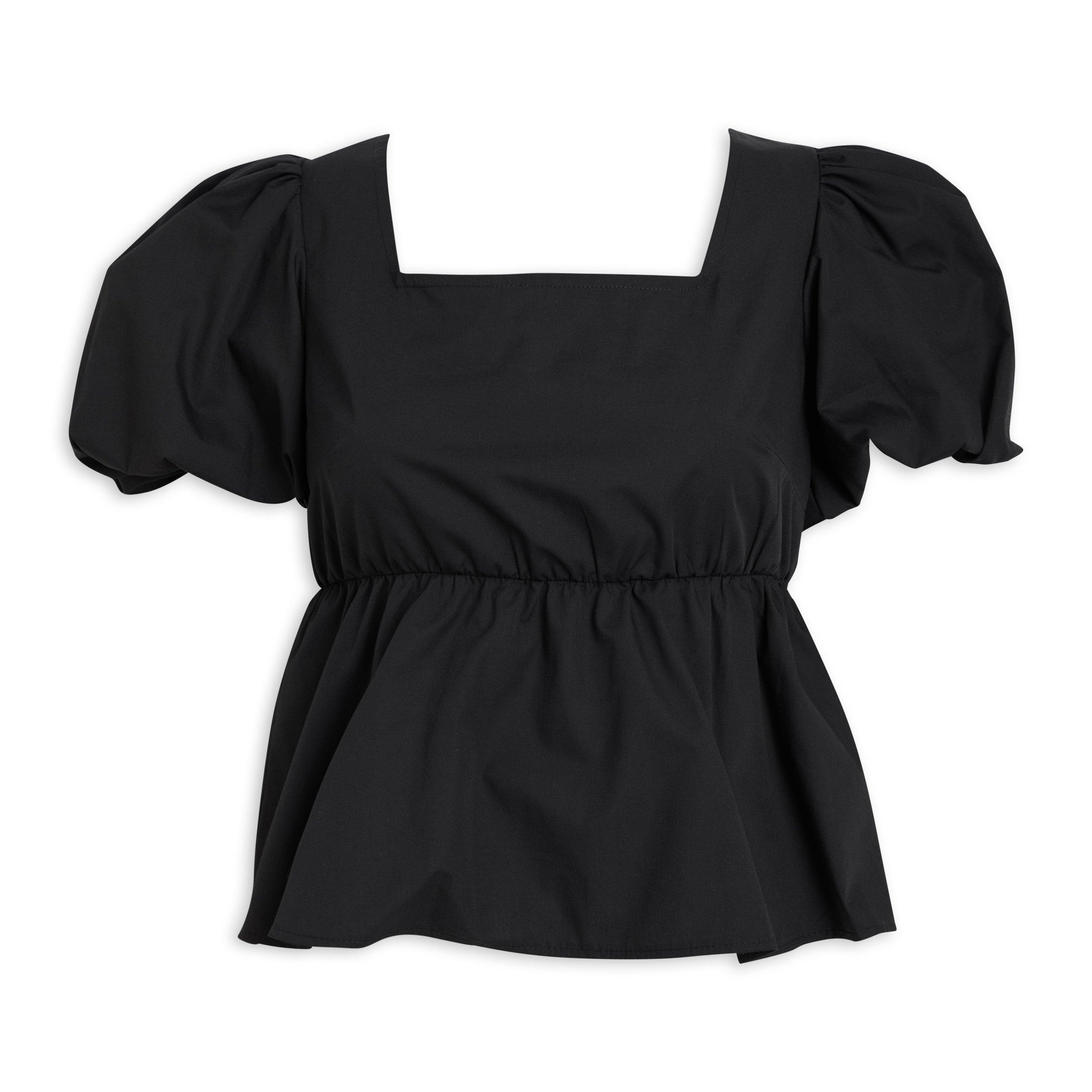 Black Peplum Top (3192311) | Identity