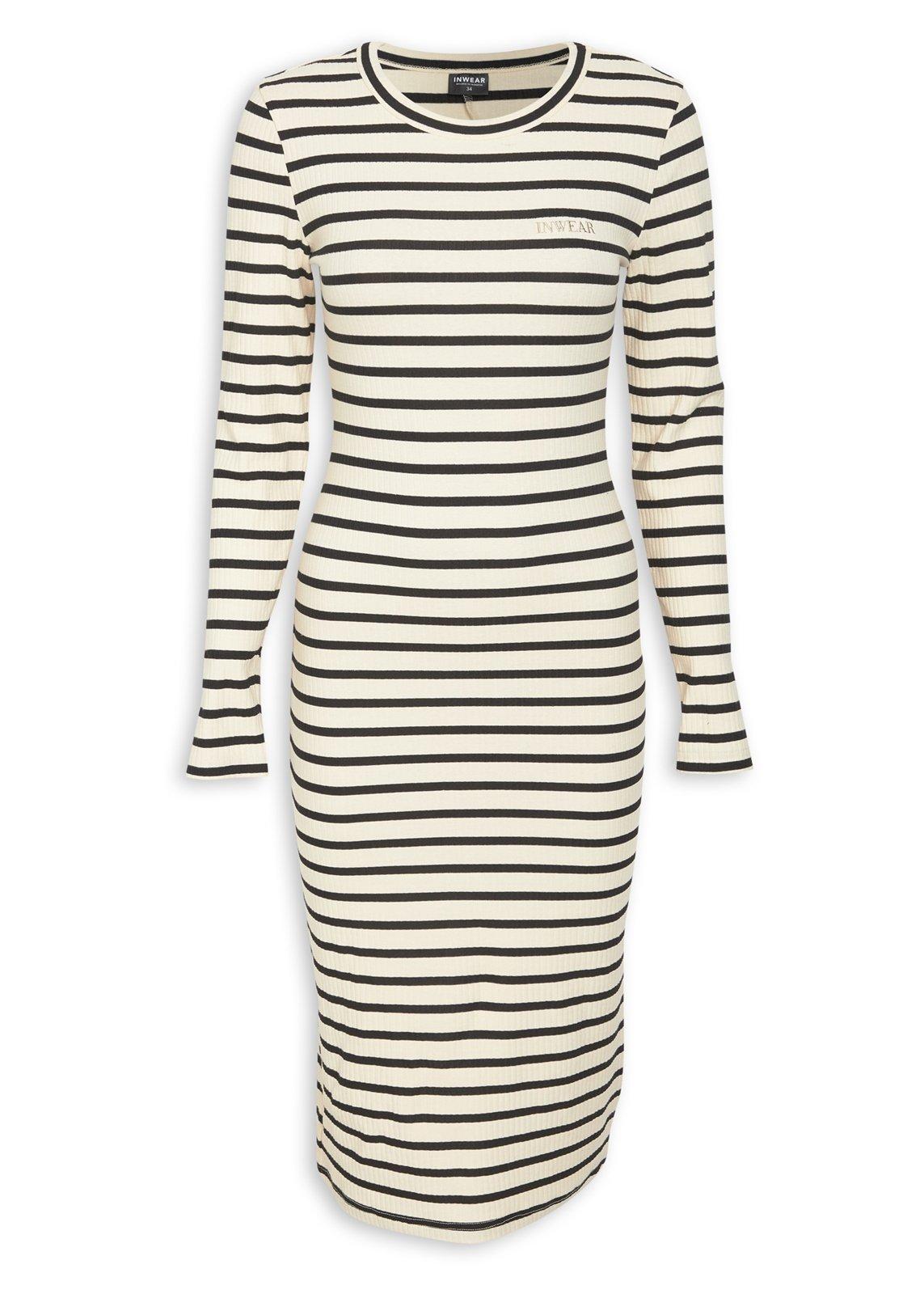 Beige & Black Band Dress main image 0