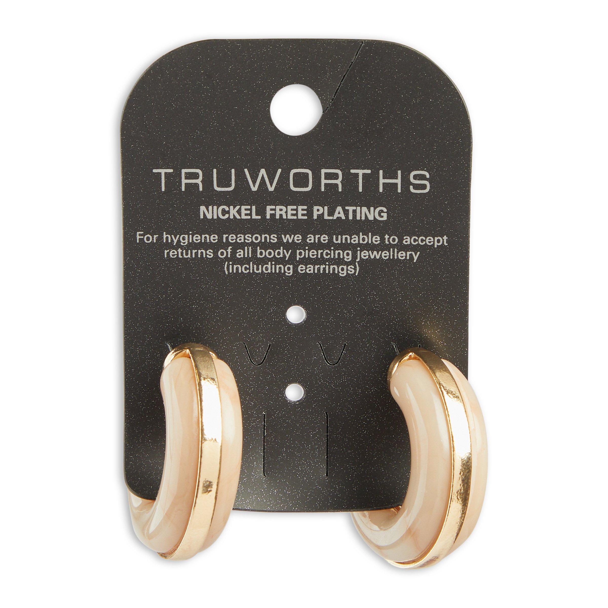 Pink and Gold Hoop Earrings