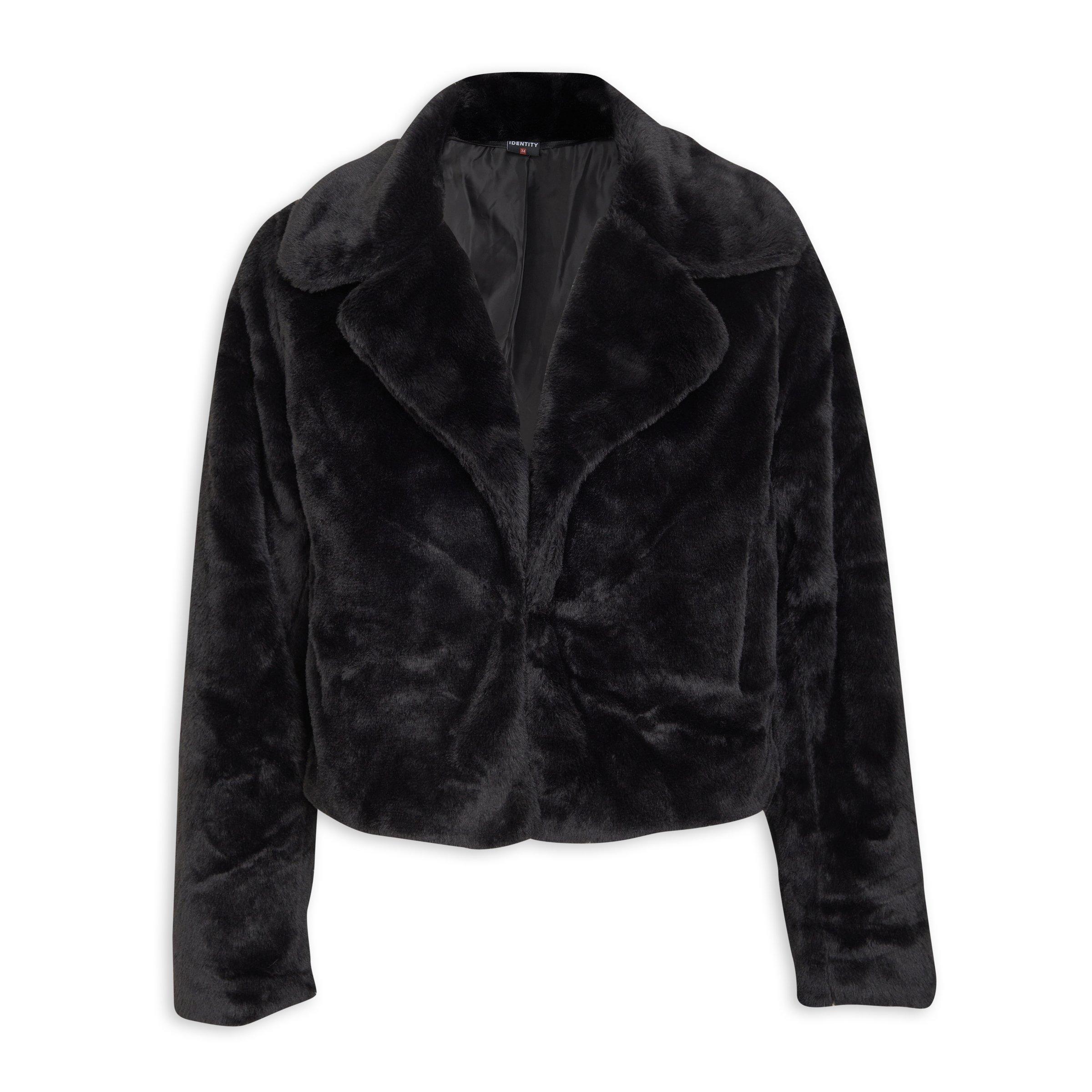 Black Faux Fur Jacket (3194247) | Identity