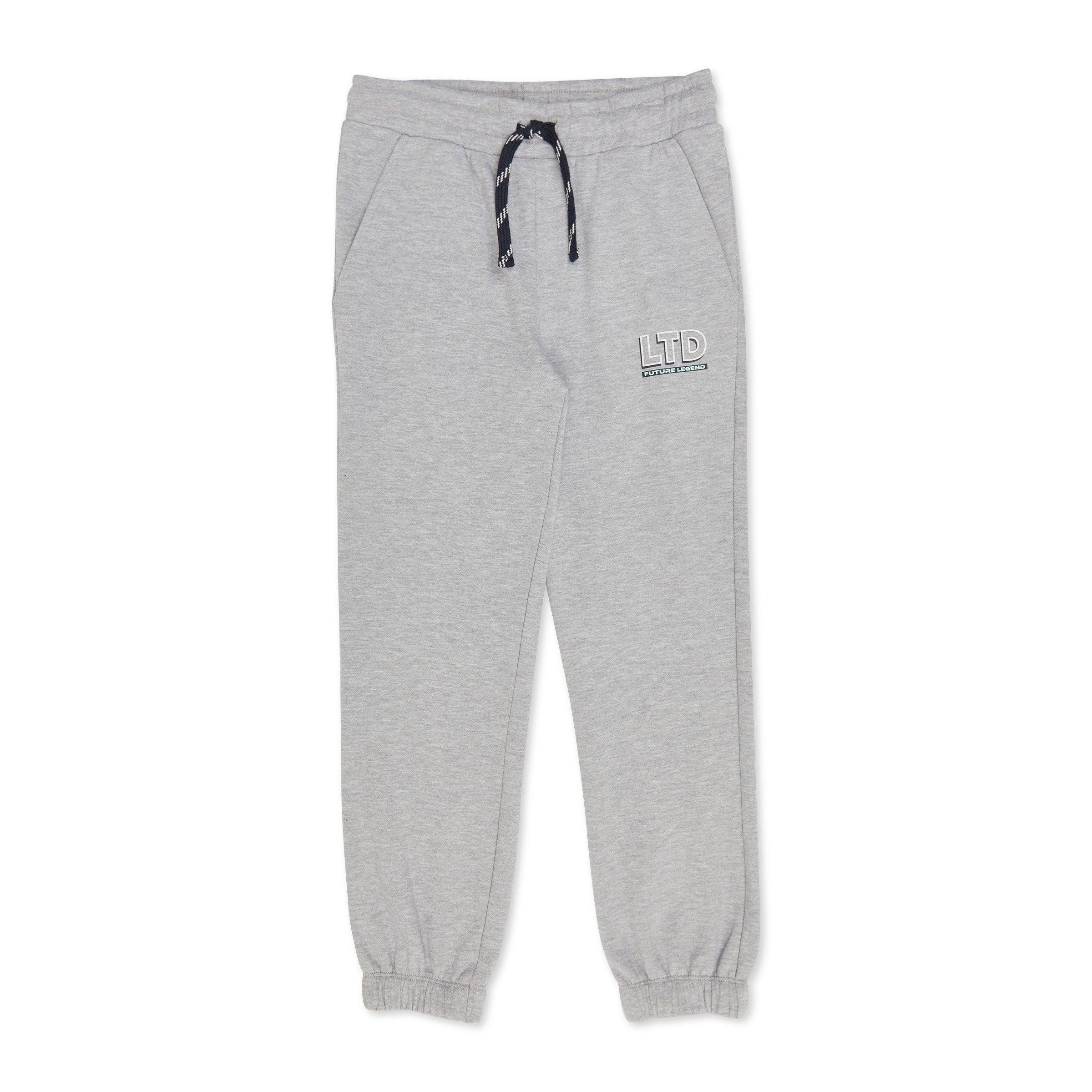 Kids Premium Jogger Pants – Grey with Blue & Black Panels