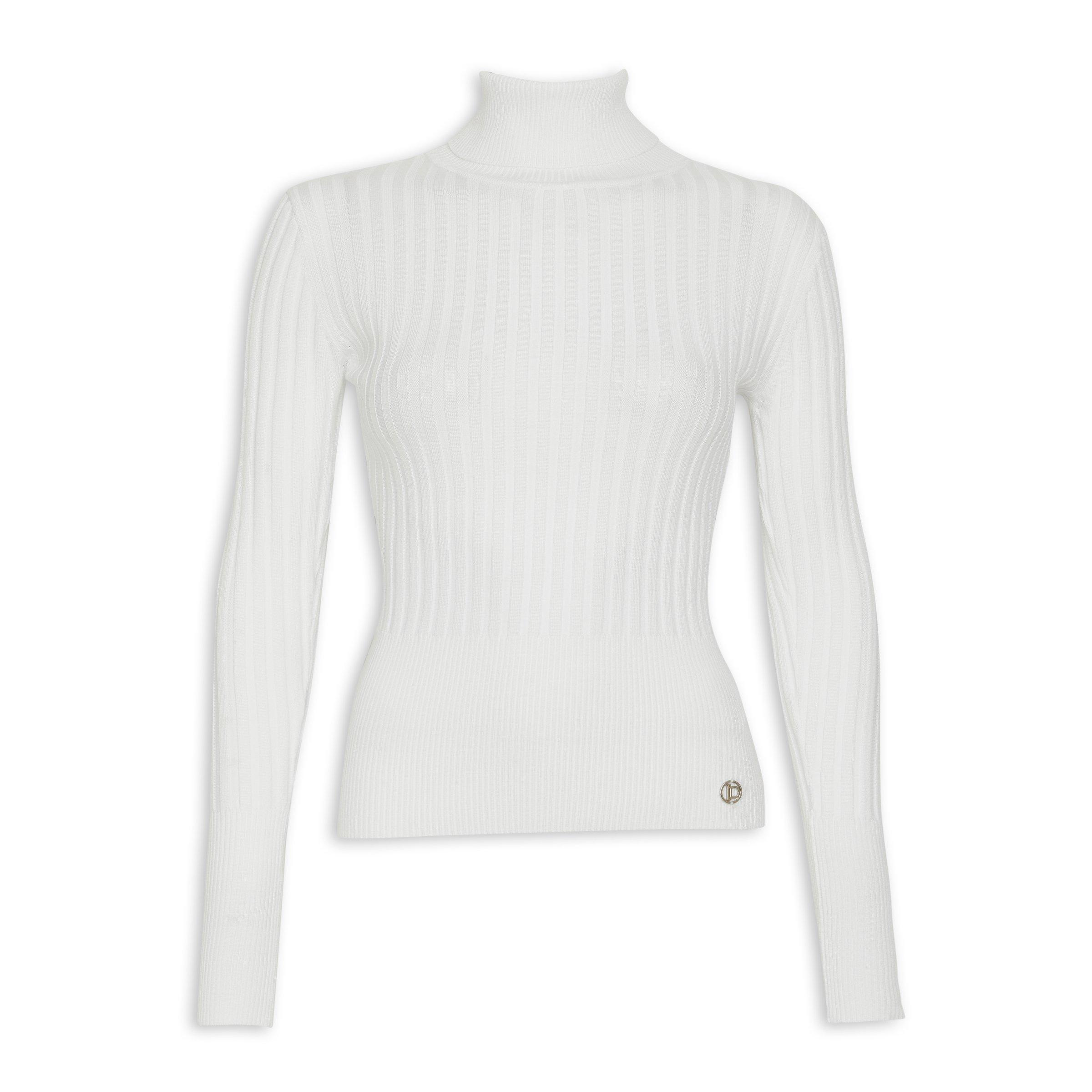 Ribbed Knit Crossover Top White - Self-Portrait main image 1