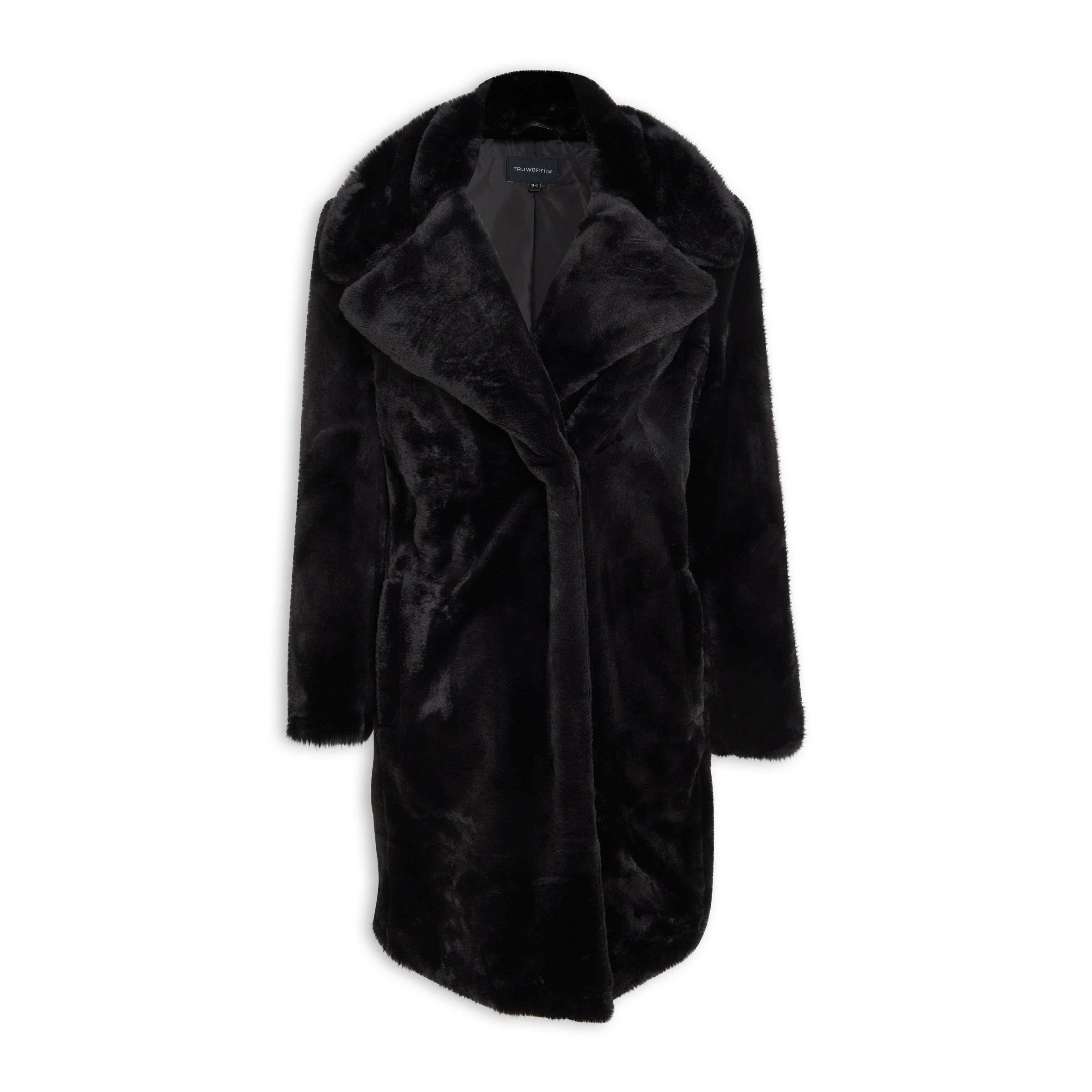 Black Faux Fur Coat (3195144) Truworths
